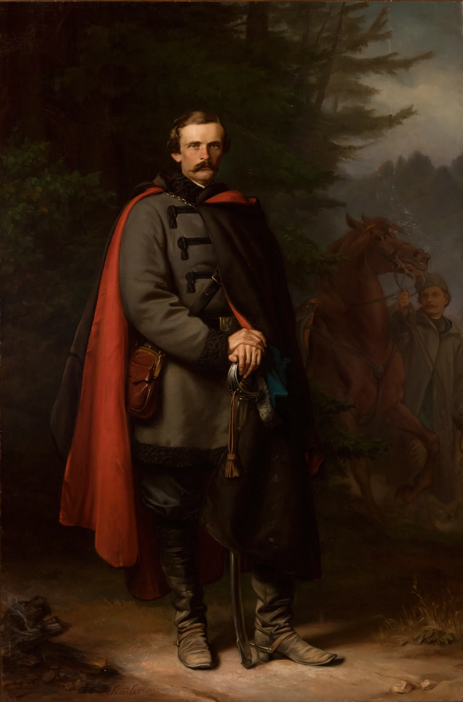 Portrait Of Ludwik Mycielski Wall Art by Józef Simmler - Canvas Print