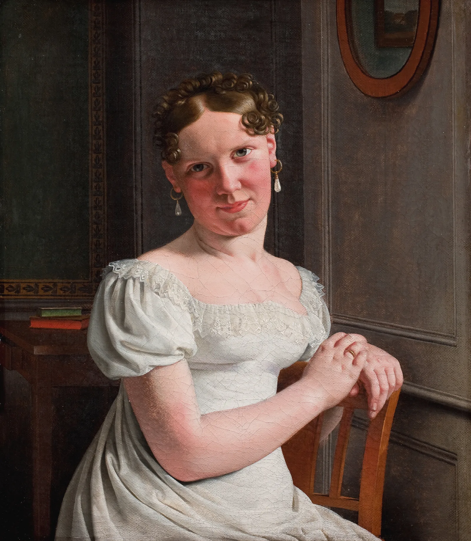 Julie Eckersberg Nee Juel The Artists Second Wife Wall Art by Christoffer Wilhelm Eckersberg - Canvas Print