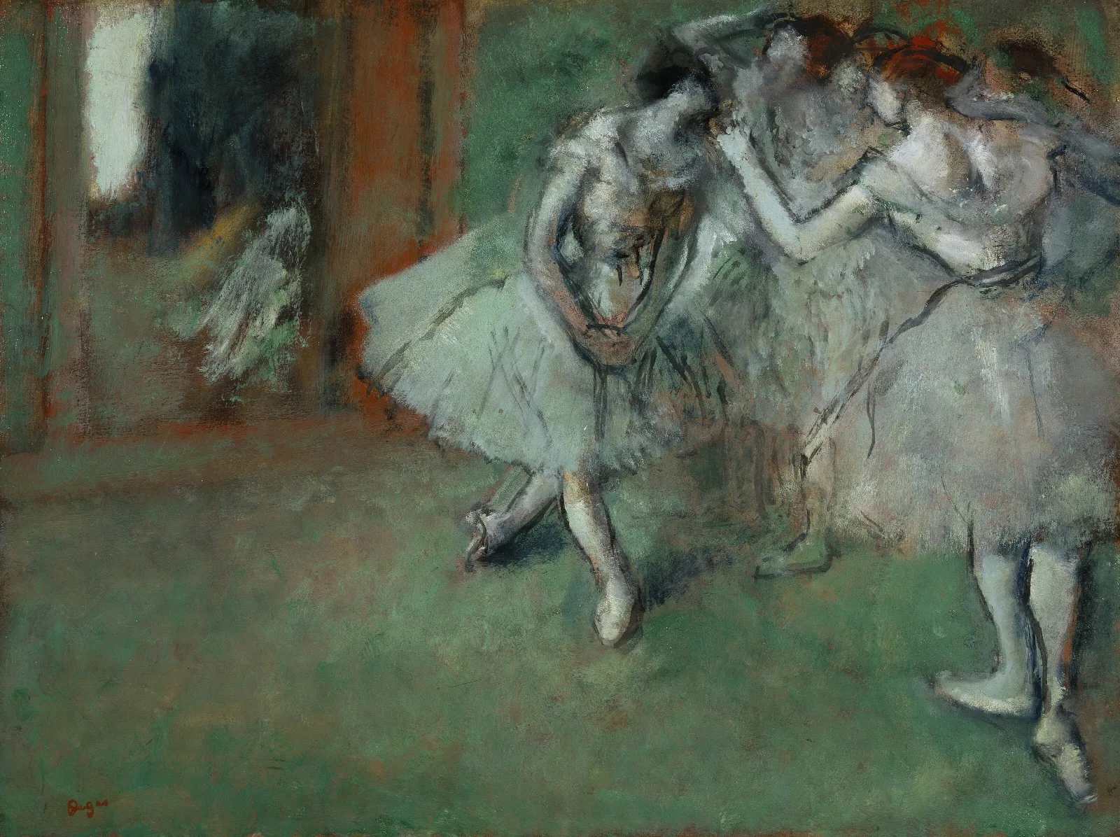 A Group Of Dancers Wall Art by Edgar Degas - Canvas Print