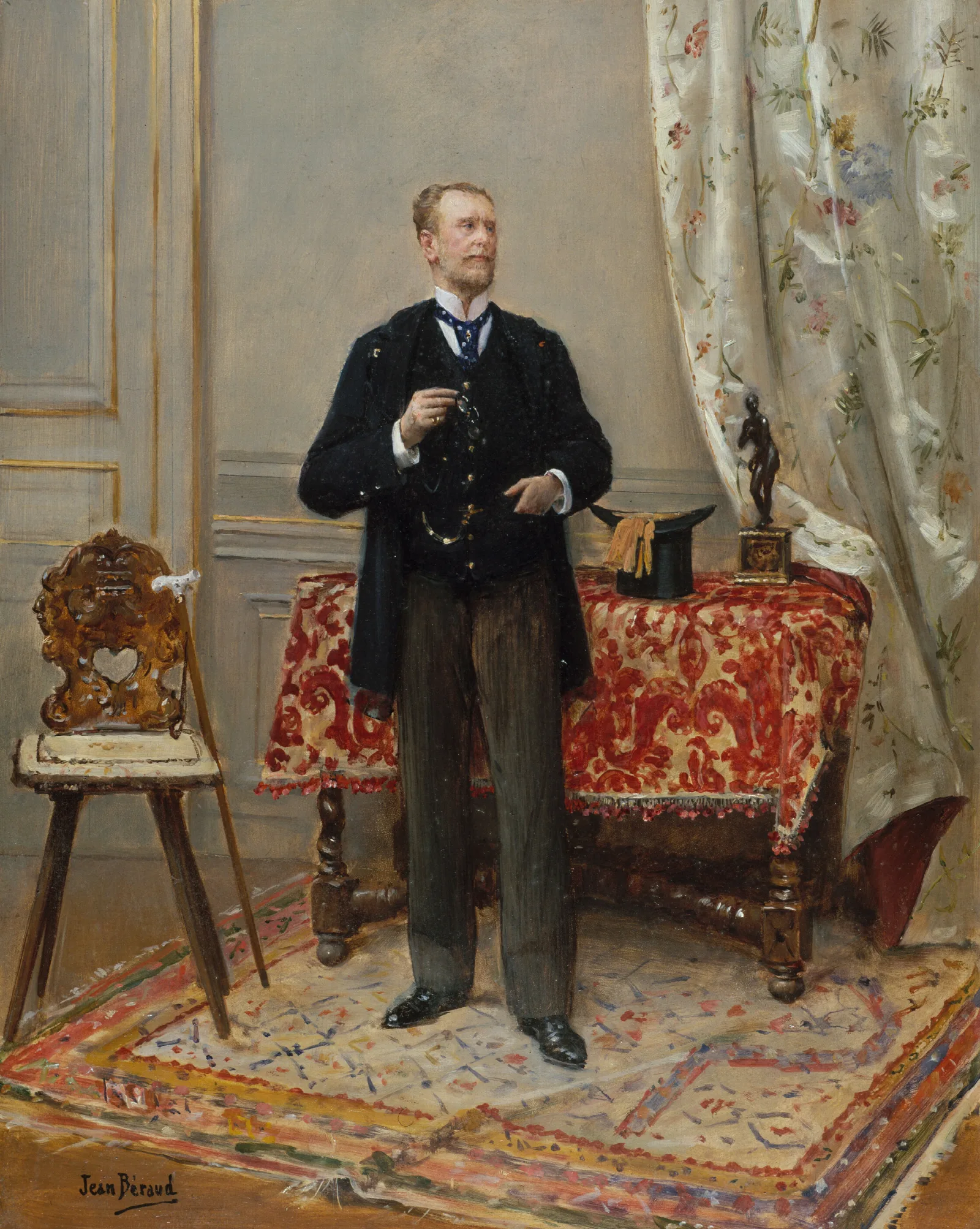 Portrait Dedmond Taigny 1828 1906 Historien Et Collectionneur Wall Art by Jean Béraud - Canvas Print