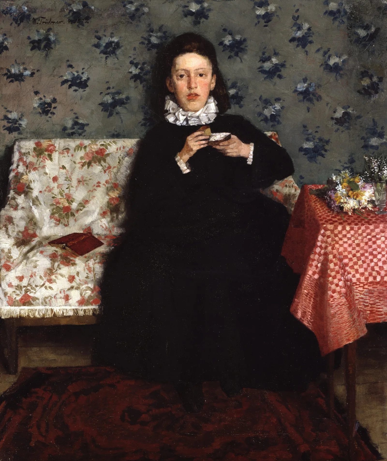 On The Sofa Wall Art by Wilhelm Trübner - Canvas Print