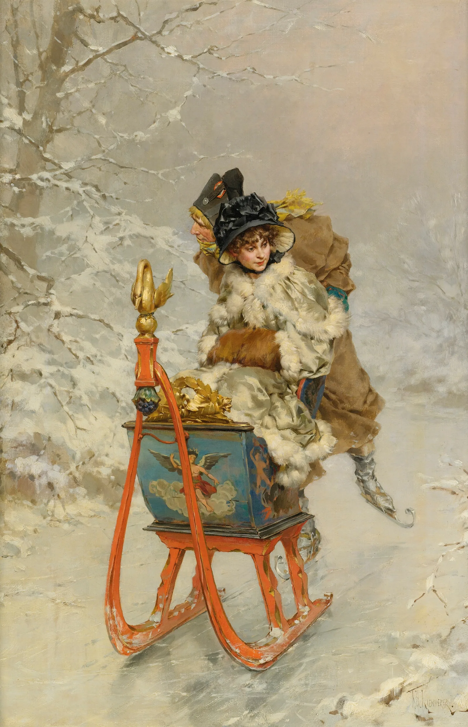 The Sleigh Ride Wall Art by Frederik Hendrik Kaemmerer - Canvas Print