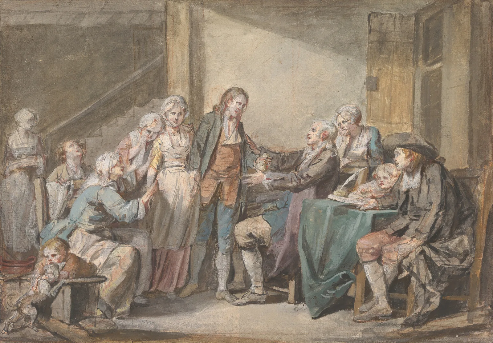 The Marriage Contract Wall Art by Jean-Baptiste Greuze - Canvas Print