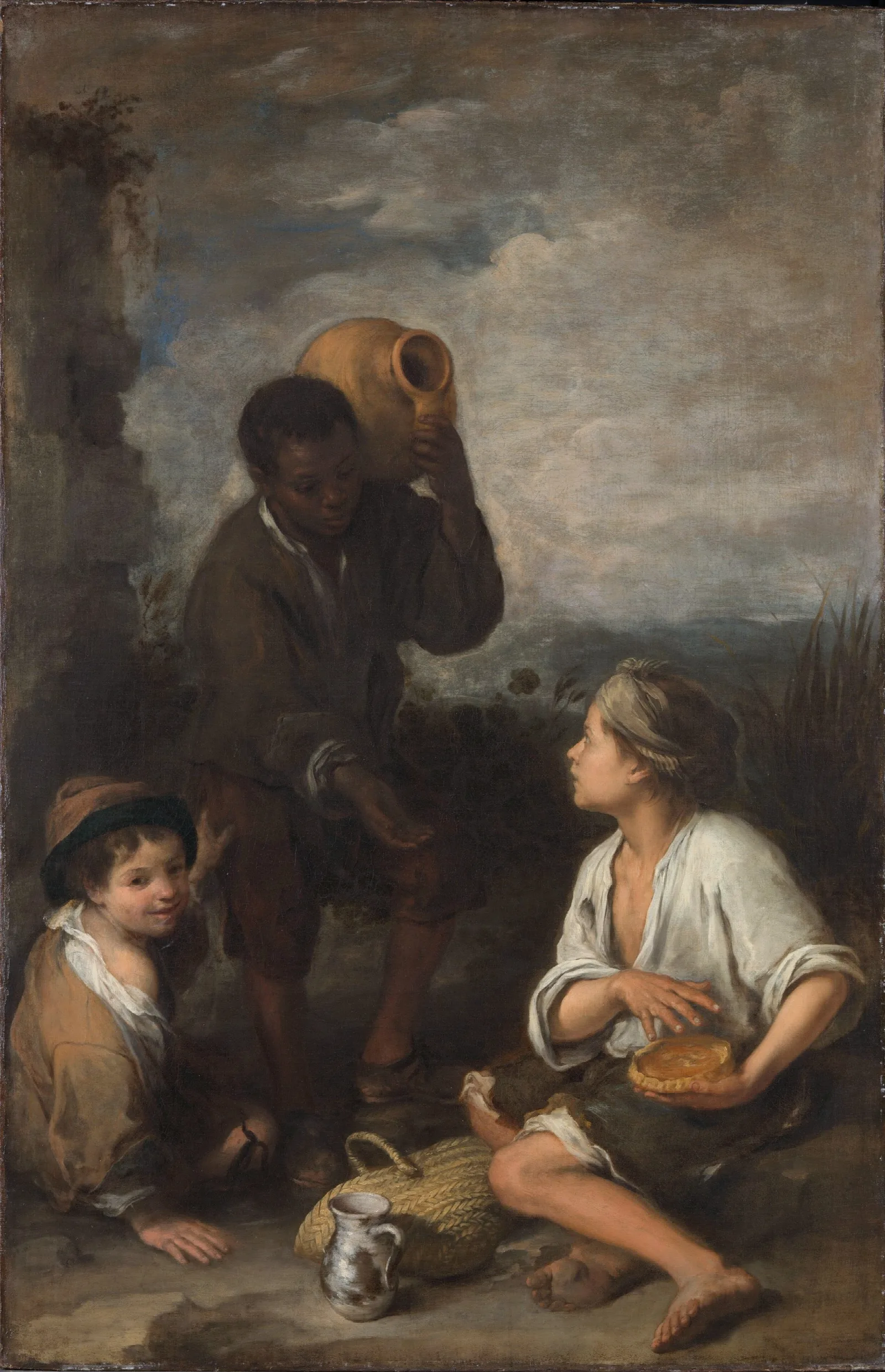 Three Boys Wall Art by Bartolomé Estebán Murillo - Canvas Print