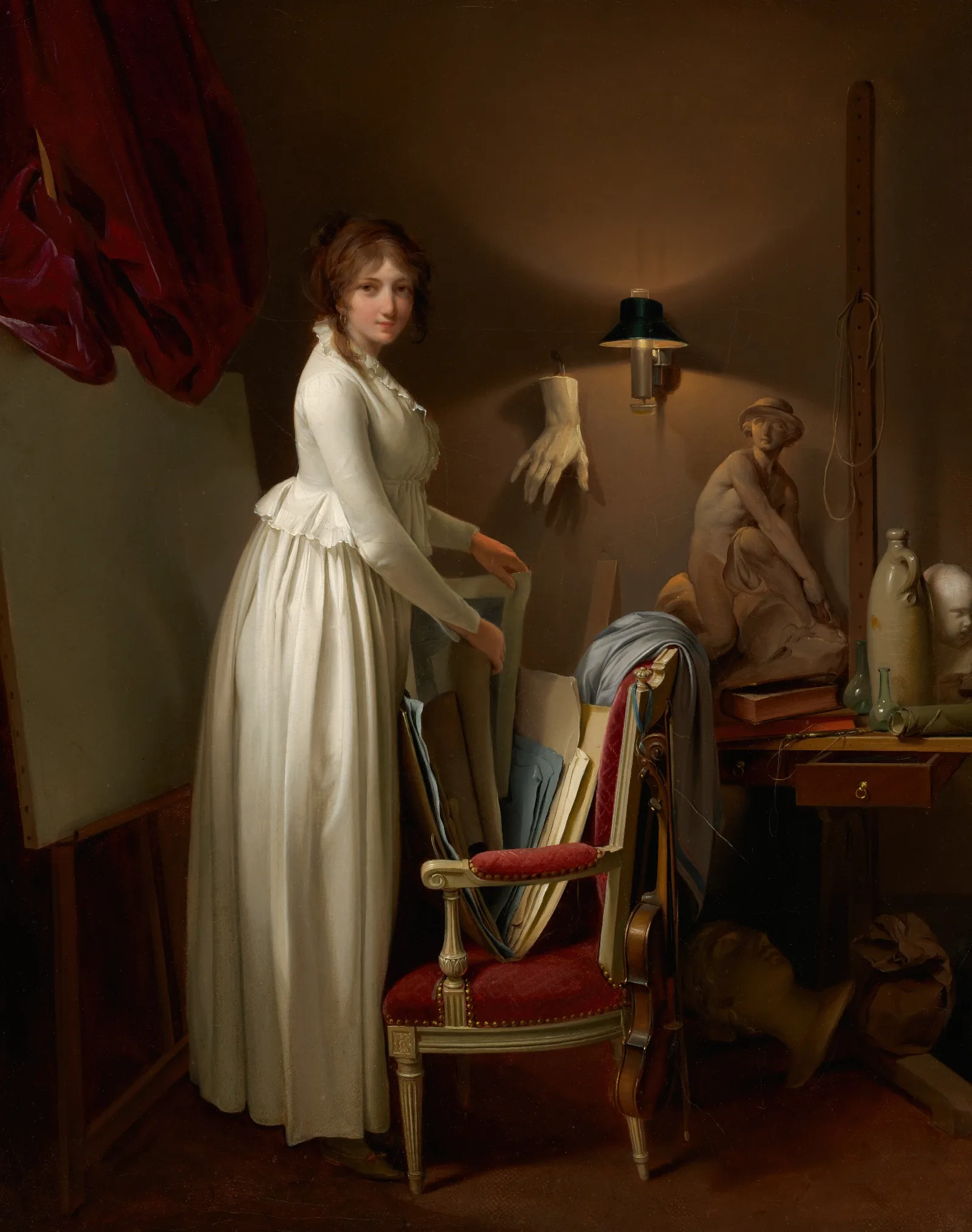 The Artists Wife In His Studio 2 Wall Art by Louis-Léopold Boilly - Canvas Print