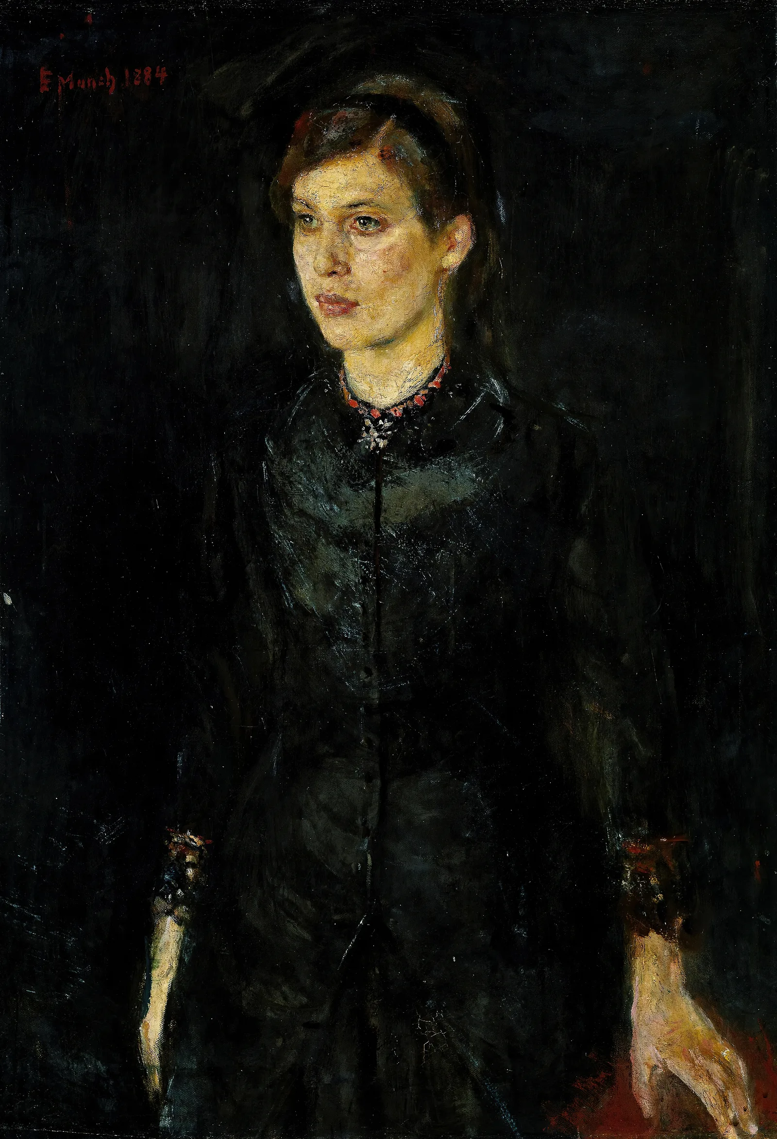 Inger In Black Wall Art by Edvard Munch - Canvas Print