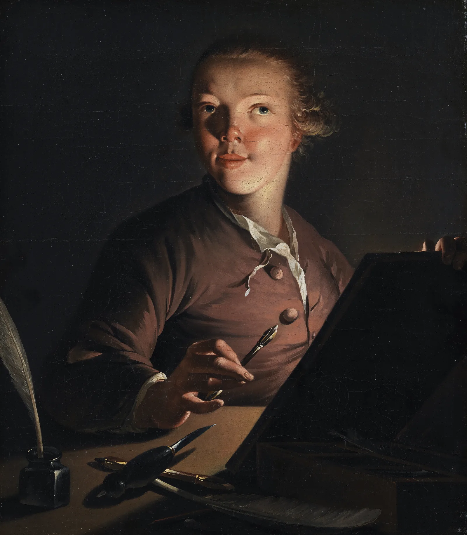 Self Portrait By Candlelight Wall Art by Jens Juel - Canvas Print