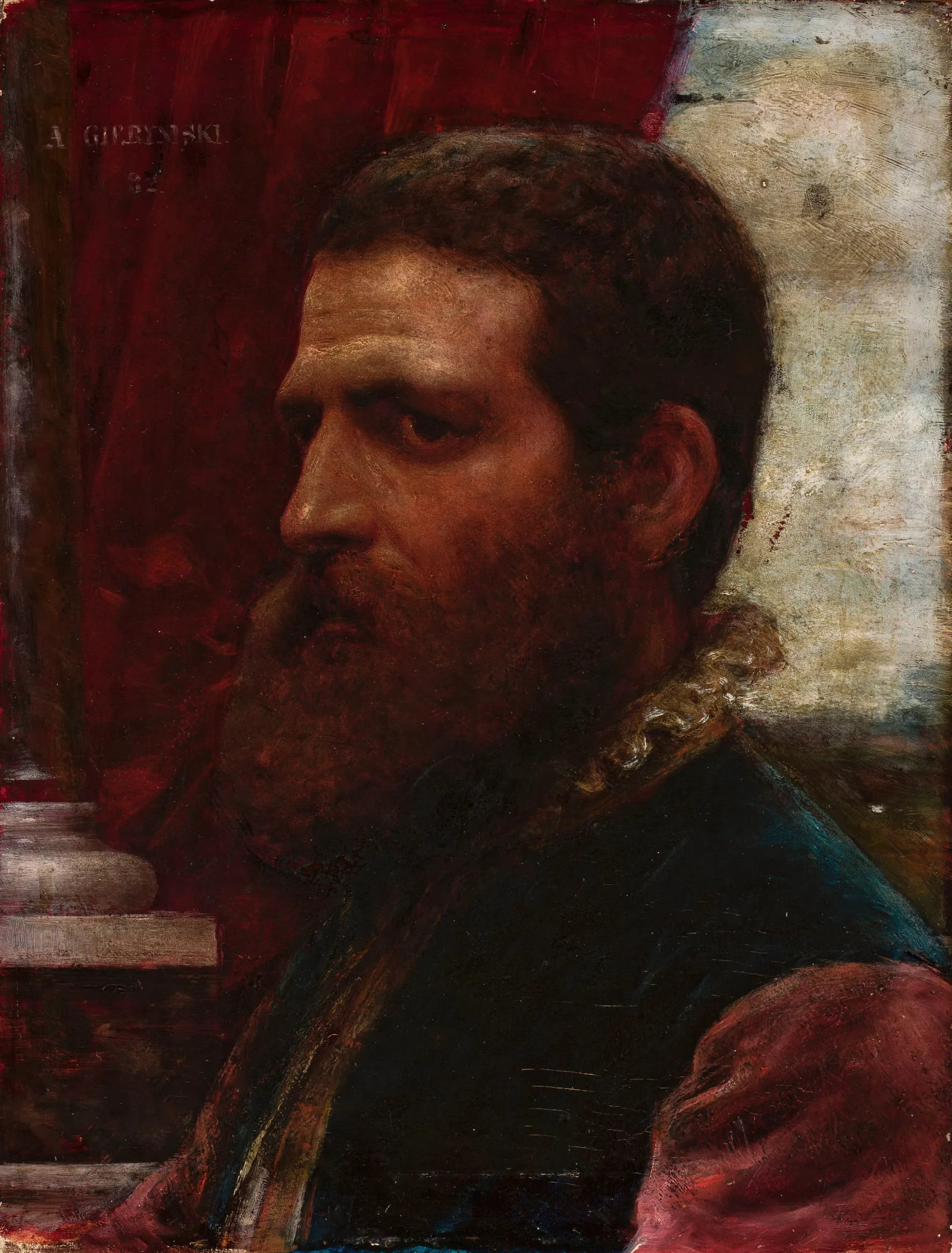 Bust Of A Man In Renaissance Costume Venetian Wall Art by Aleksander Gierymski - Canvas Print