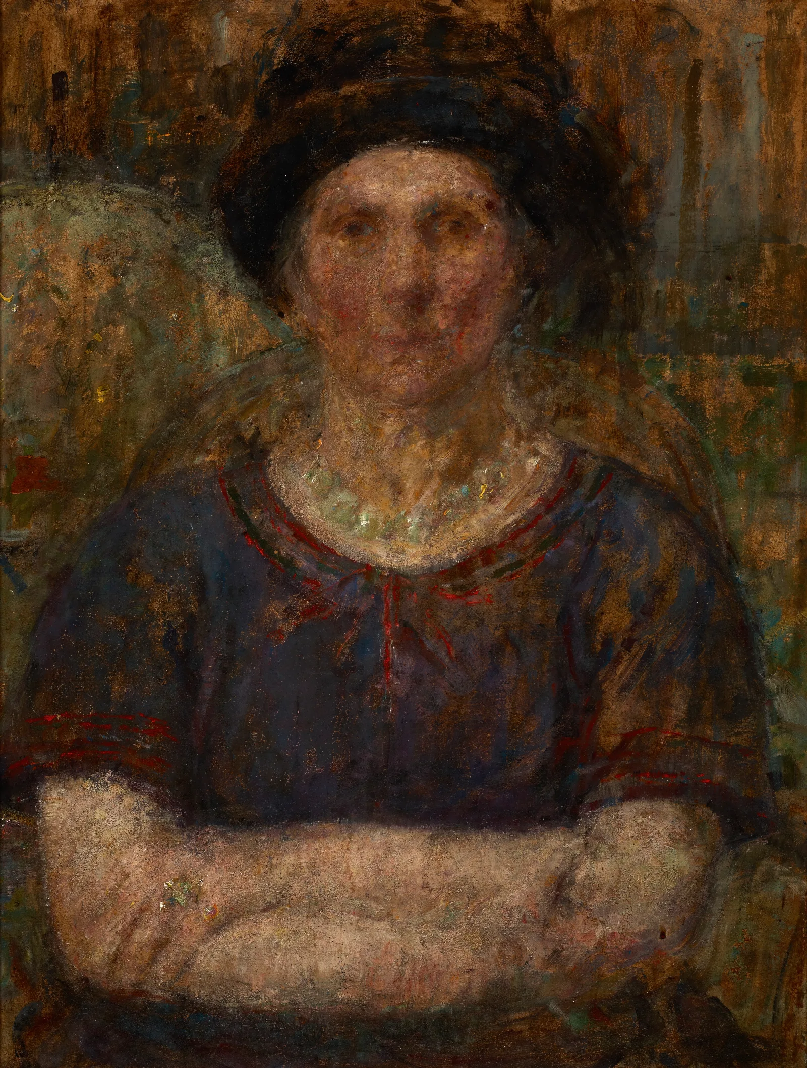 Portrait Of Mrs Bankiewicz Wall Art by Olga Boznanska - Canvas Print