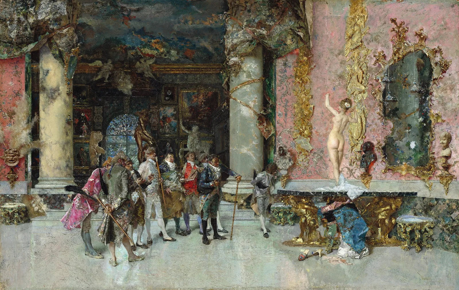 The Choice Of A Model Wall Art by Mariano Fortuny Marsal - Canvas Print