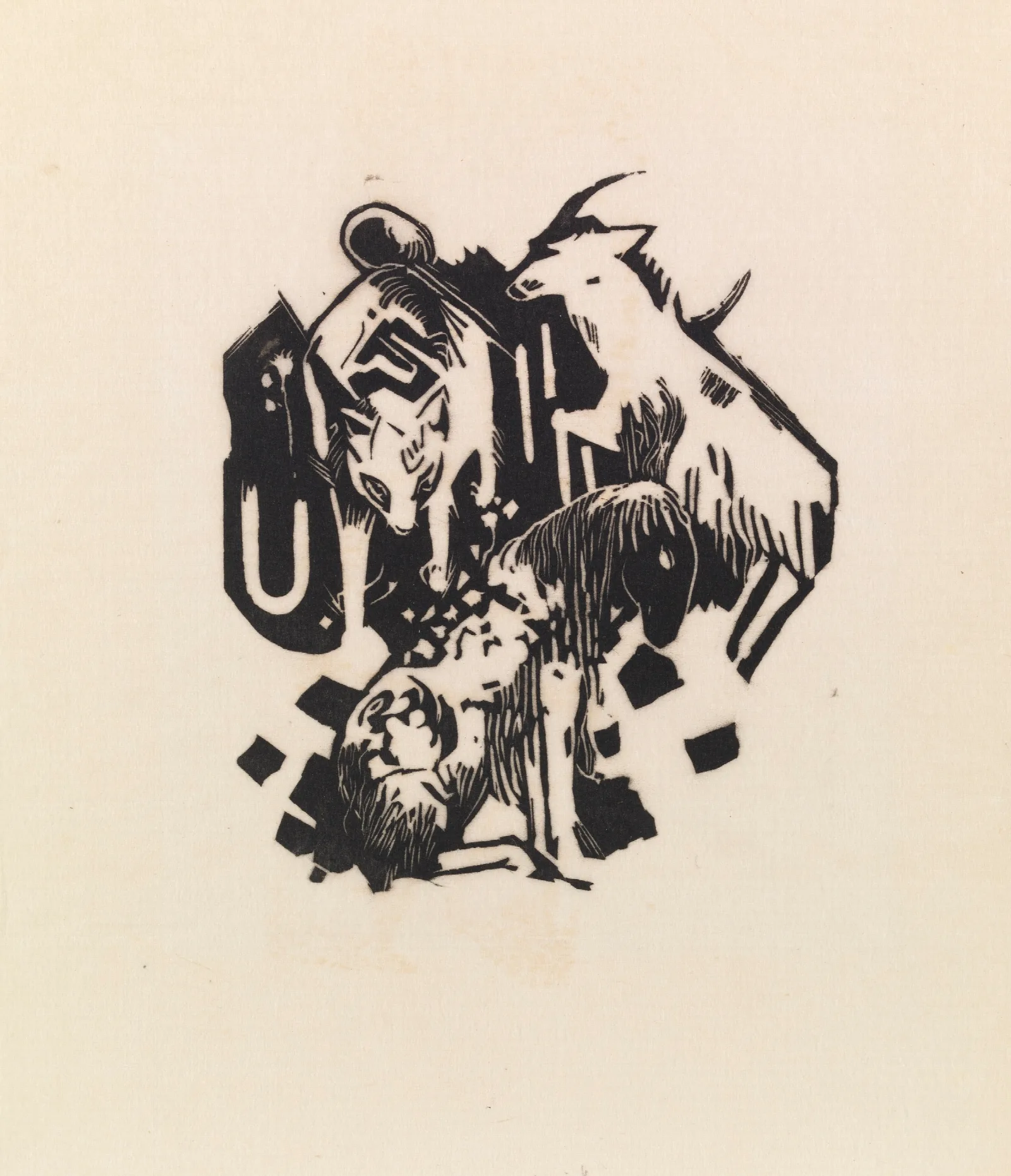 Three Animals Wall Art by Franz Marc - Canvas Print