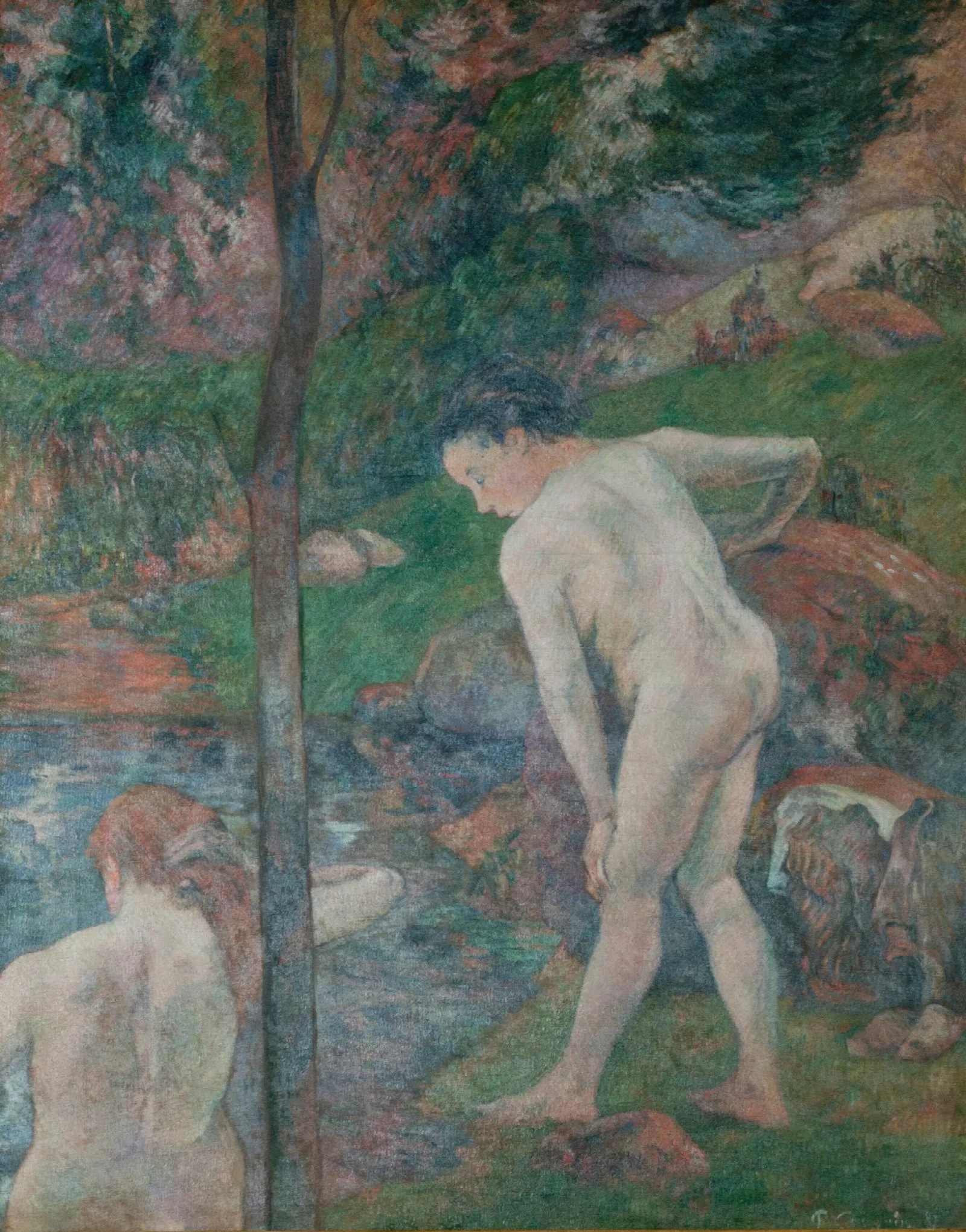La Baignade Ou Deux Baigneuses Wall Art by Paul Gauguin - Canvas Print