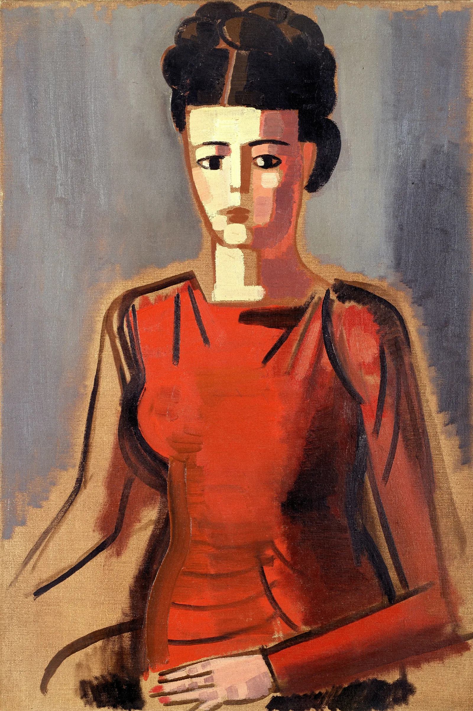 Portrait Of The Artist Irene Hamerlinck Wall Art by Jean Brusselmans - Canvas Print