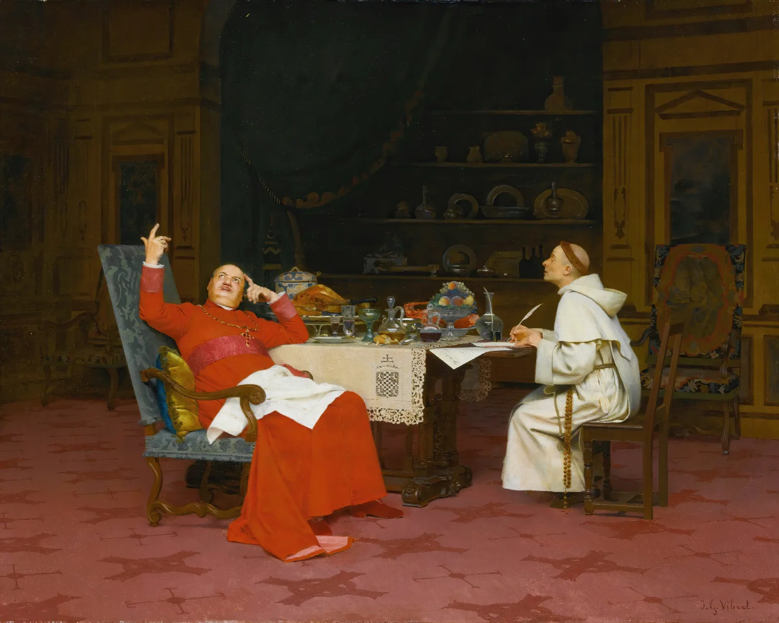 Sermon Sur Labstinence Wall Art by Jehan Georges Vibert - Canvas Print