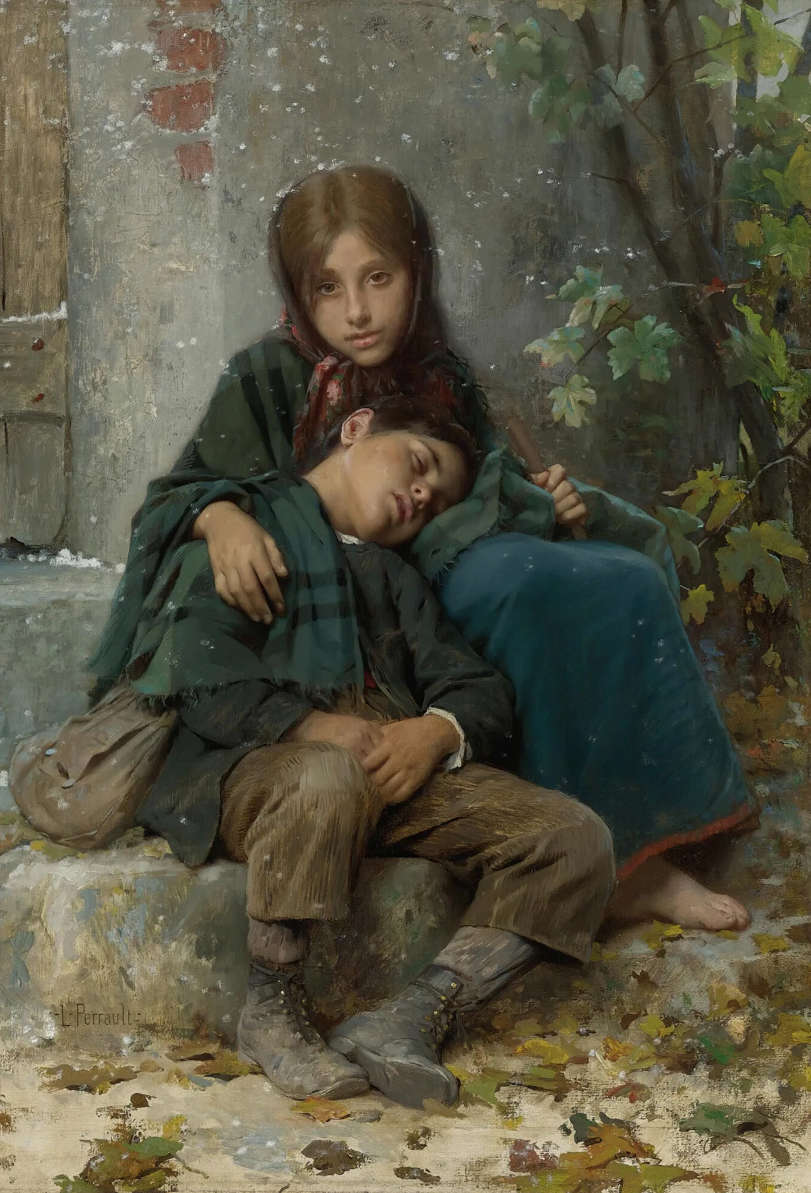 Out In The Cold Wall Art by Léon-Jean-Basile Perrault - Canvas Print