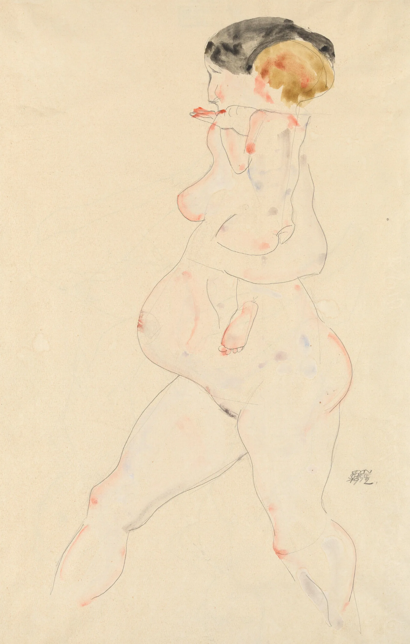 Schwangere Frau Mit Kind Auf Dem Arm Wall Art by Egon Schiele - Canvas Print