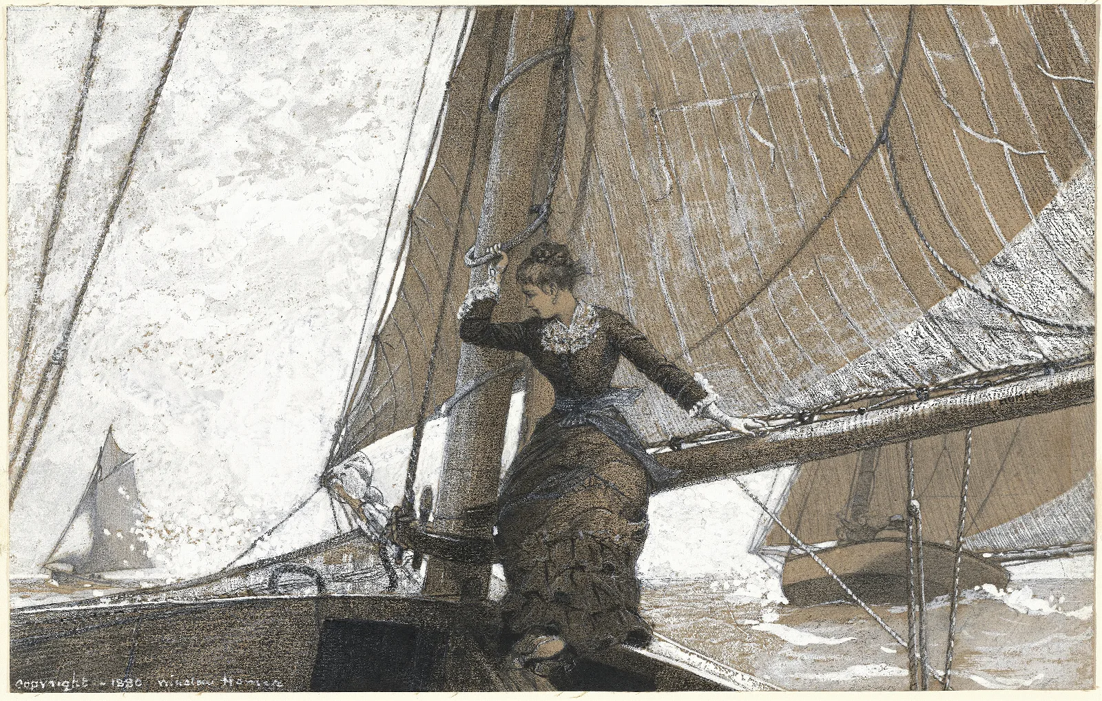 Yachting Girl Wall Art by Winslow Homer - Canvas Print