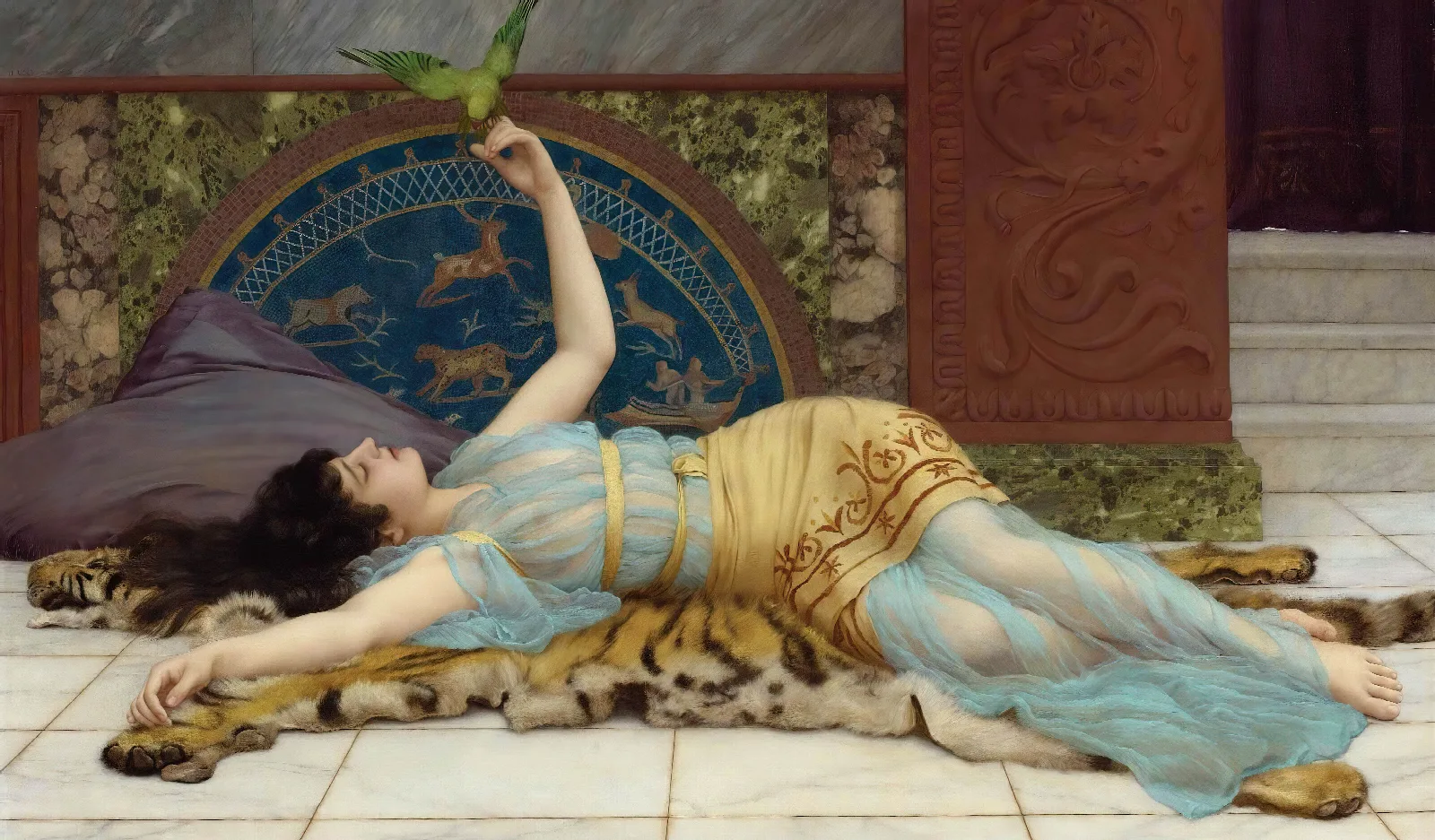Dolce Far Niente Wall Art by John William Godward - Canvas Print