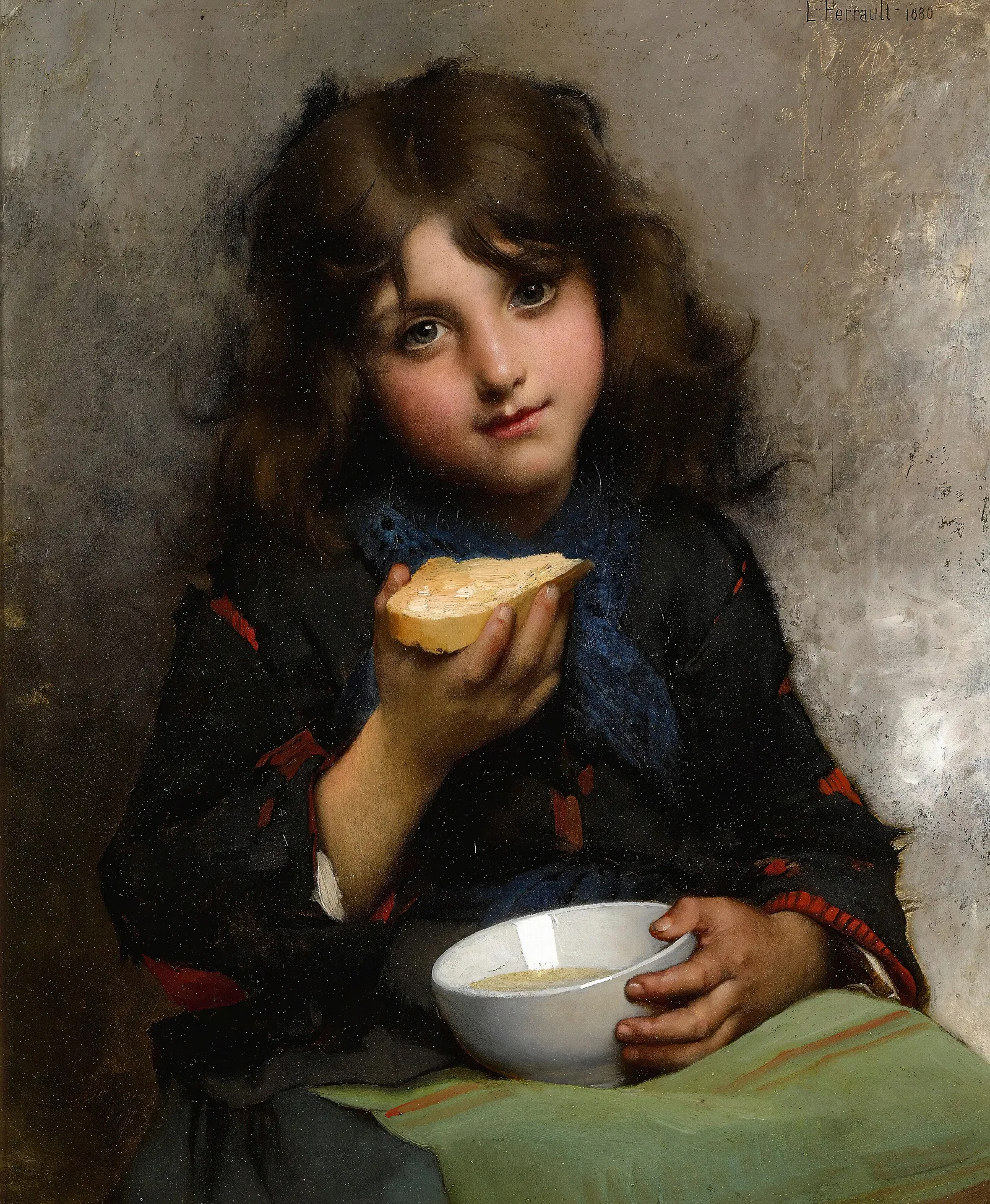 Le Gouter Wall Art by Léon-Jean-Basile Perrault - Canvas Print