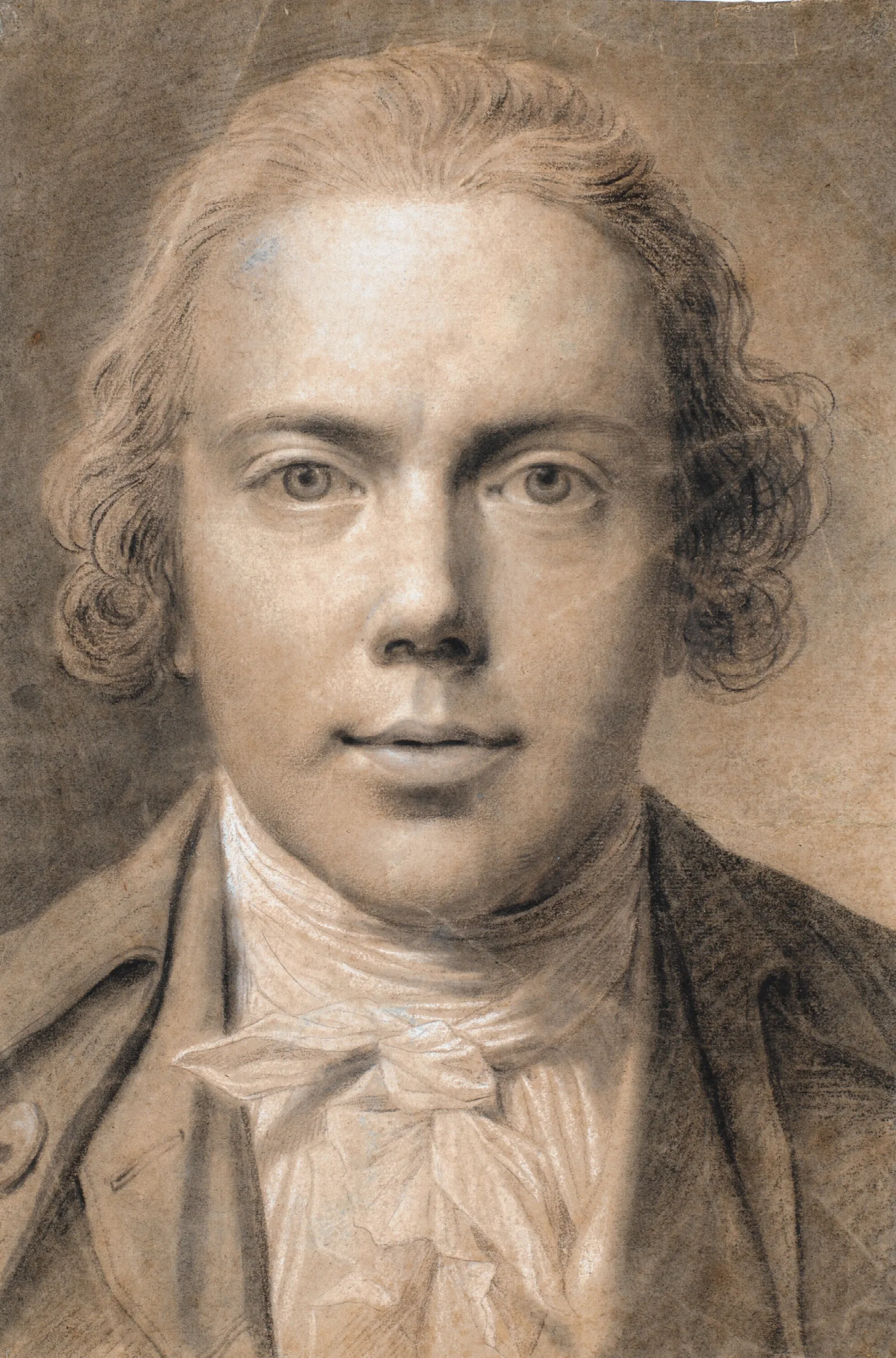 Selvportraet Brystbillede En Face Wall Art by Jens Juel - Canvas Print