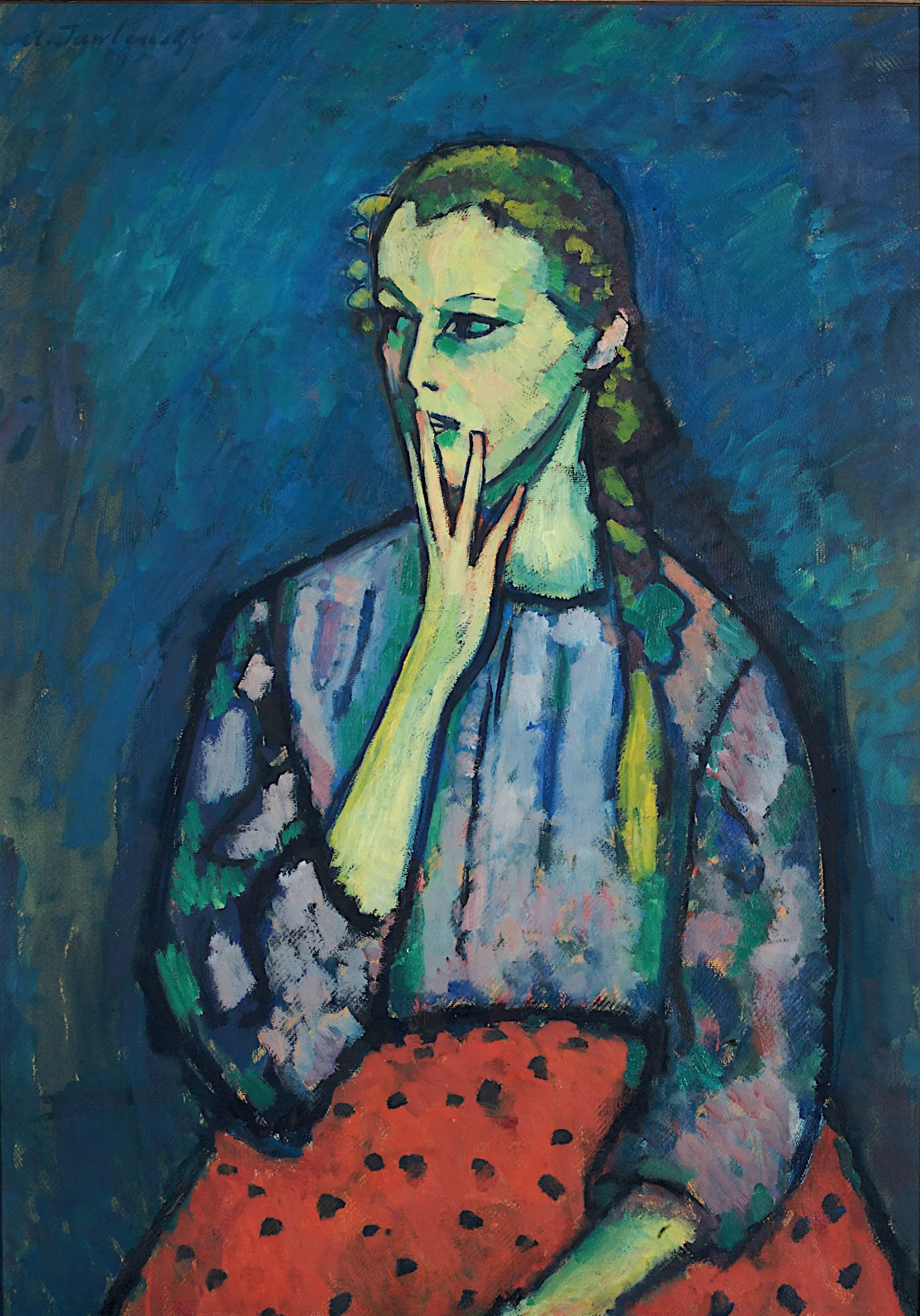 Portrait Of A Girl 33 Wall Art by Alexej von Jawlensky - Canvas Print