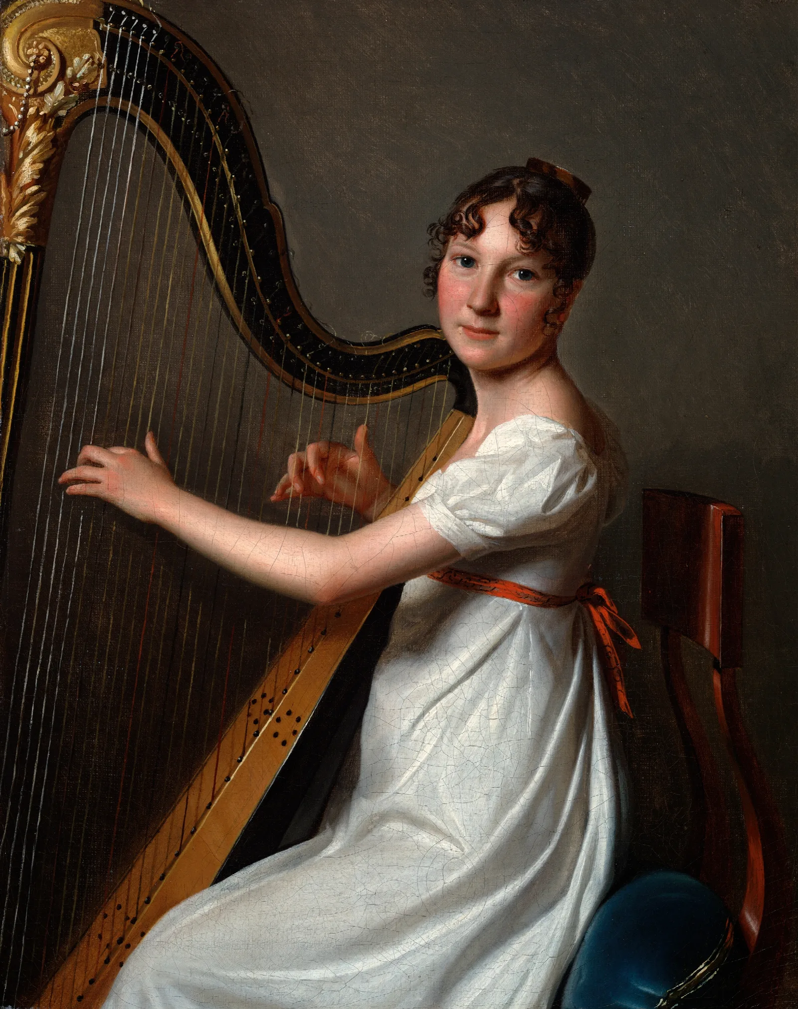 The Young Harpist Wall Art by Louis-Léopold Boilly - Canvas Print