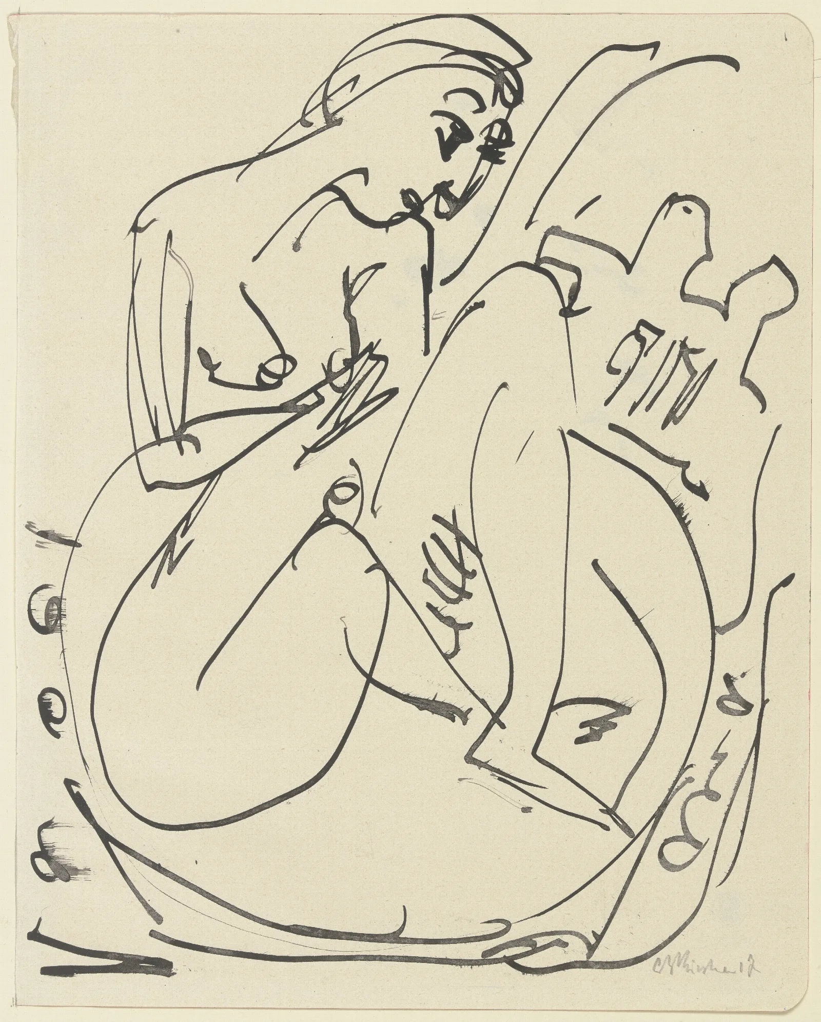 Badende Im Tub Wall Art by Ernst Ludwig Kirchner - Canvas Print