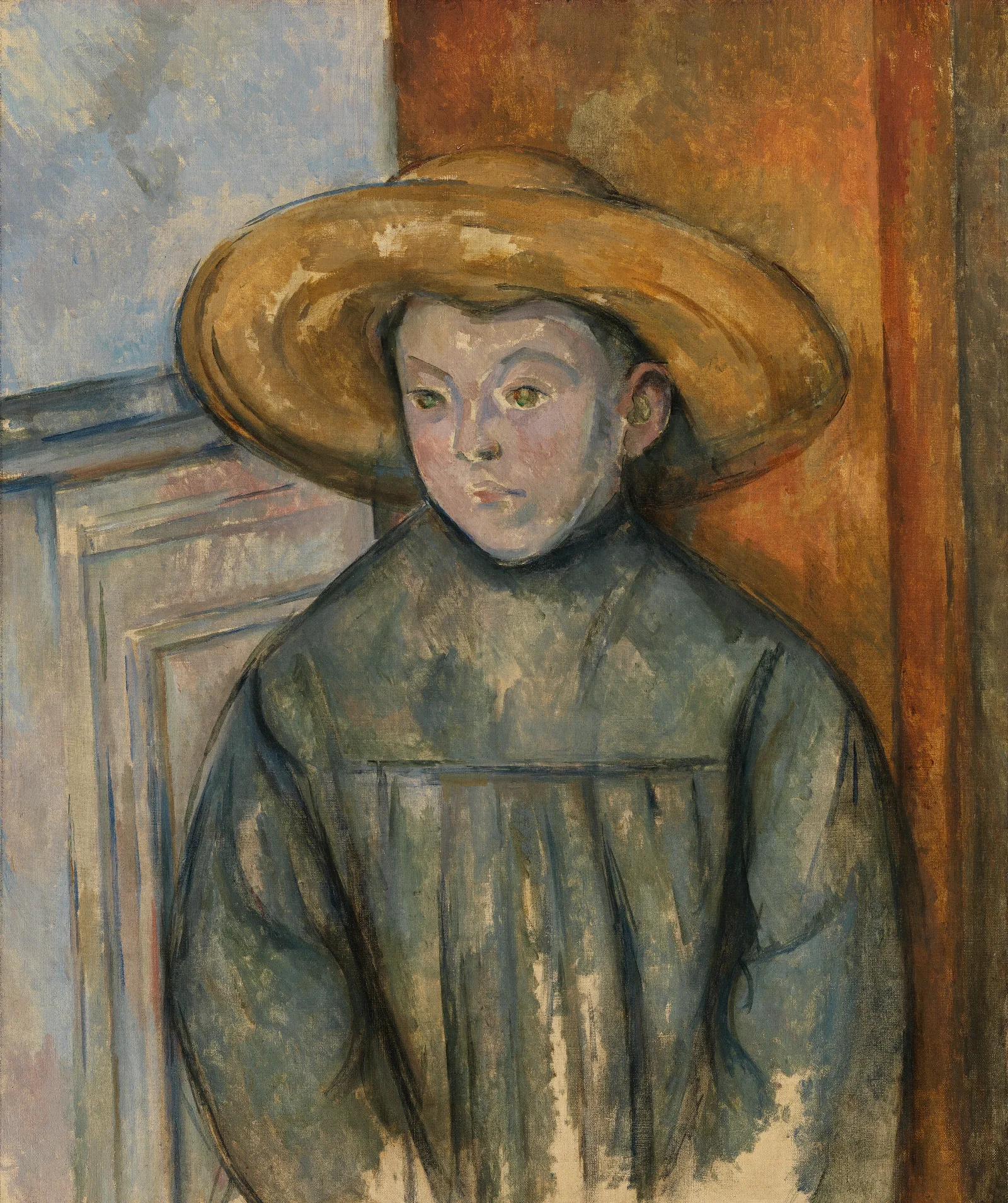 Boy With A Straw Hat Wall Art by Paul Cézanne - Canvas Print