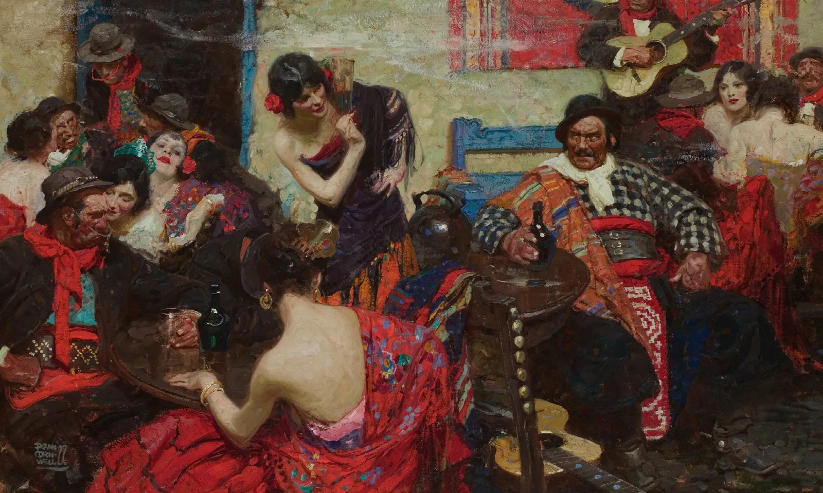 Spanish Tavern Wall Art by Dean Cornwell - Canvas Print