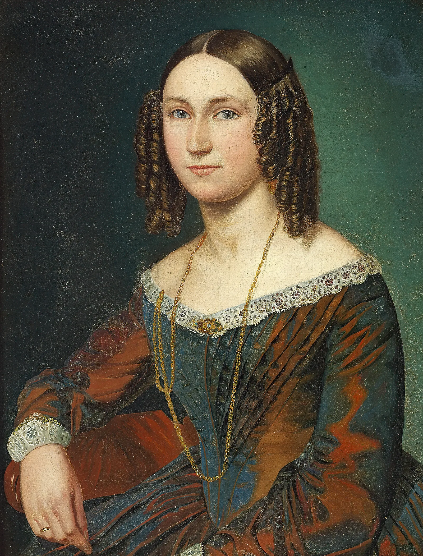 Portraet Af Ung Kvinde Med Slangekroller Wall Art by Wilhelm Marstrand - Canvas Print