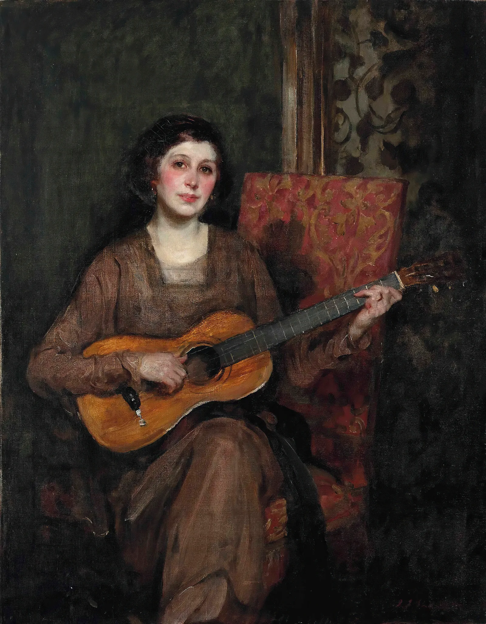 Portrait Of Florence Shannon The Artists Wife Wall Art by James Jebusa Shannon - Canvas Print