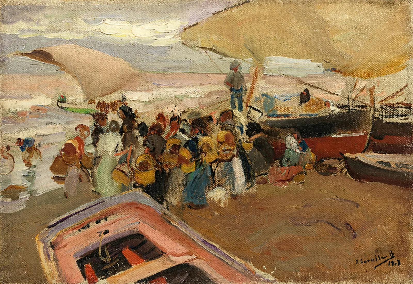 Vuelta De La Pesca Return Of The Catch Wall Art by Joaquín Sorolla - Canvas Print