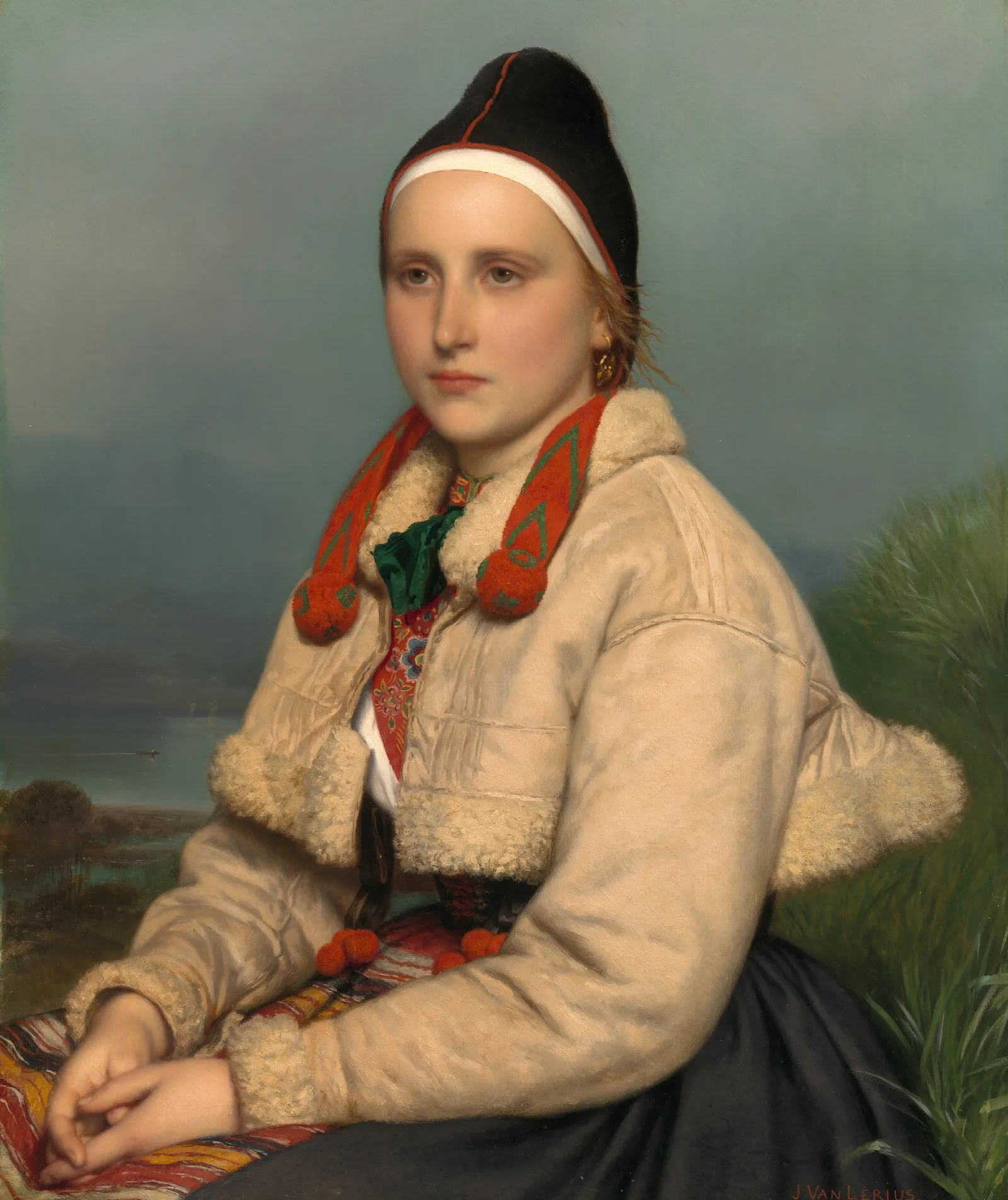 Girl From Dalarne Wall Art by Jozef Van Lerius - Canvas Print