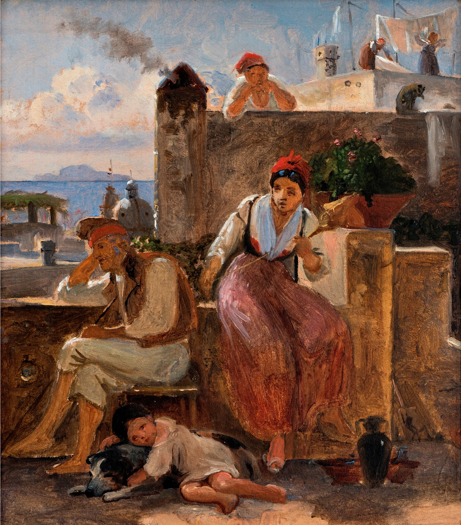 Neapolitan Way Of Life Study Wall Art by Wilhelm Marstrand - Canvas Print