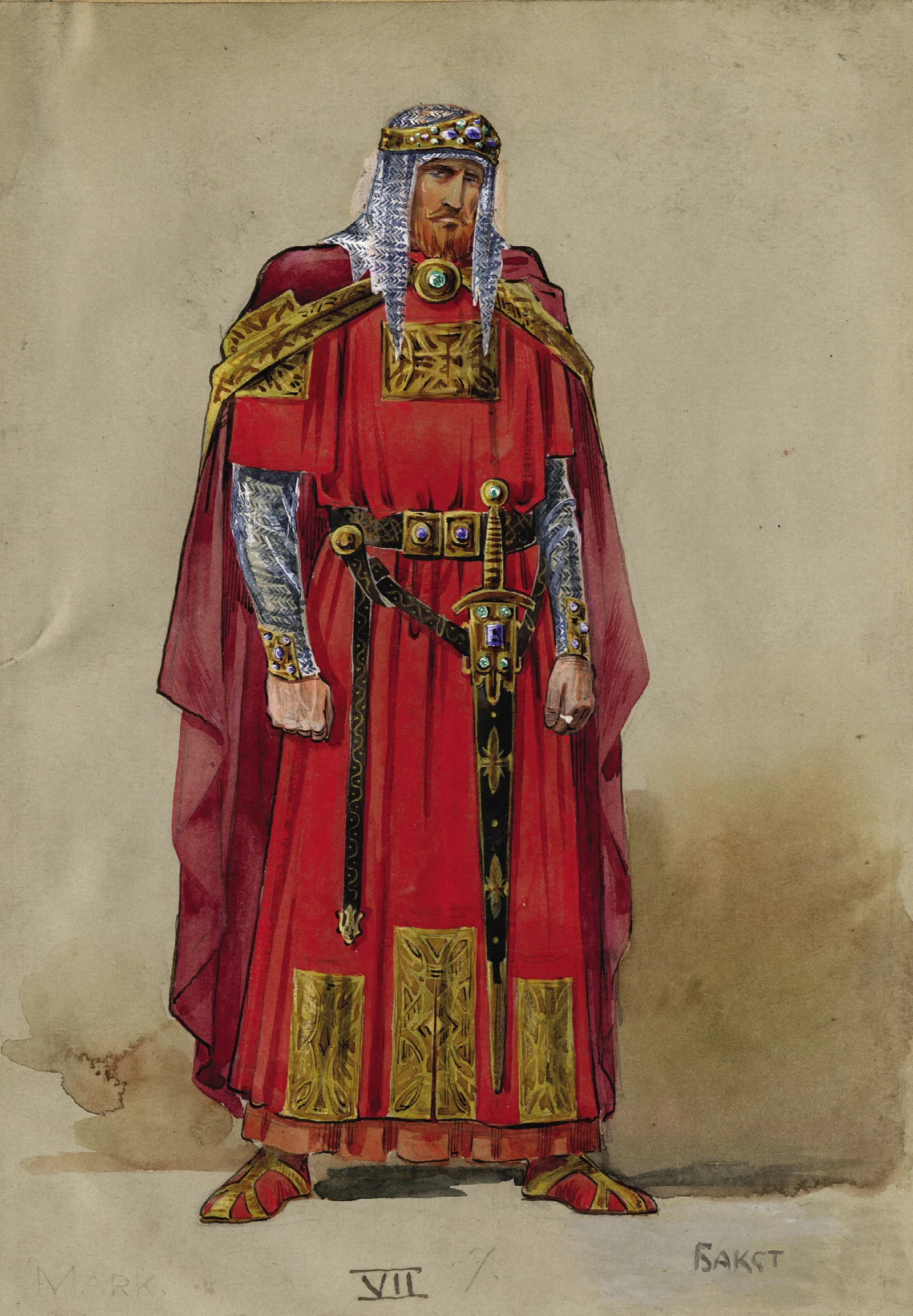 Medieval Prince Wall Art by Léon Bakst - Canvas Print