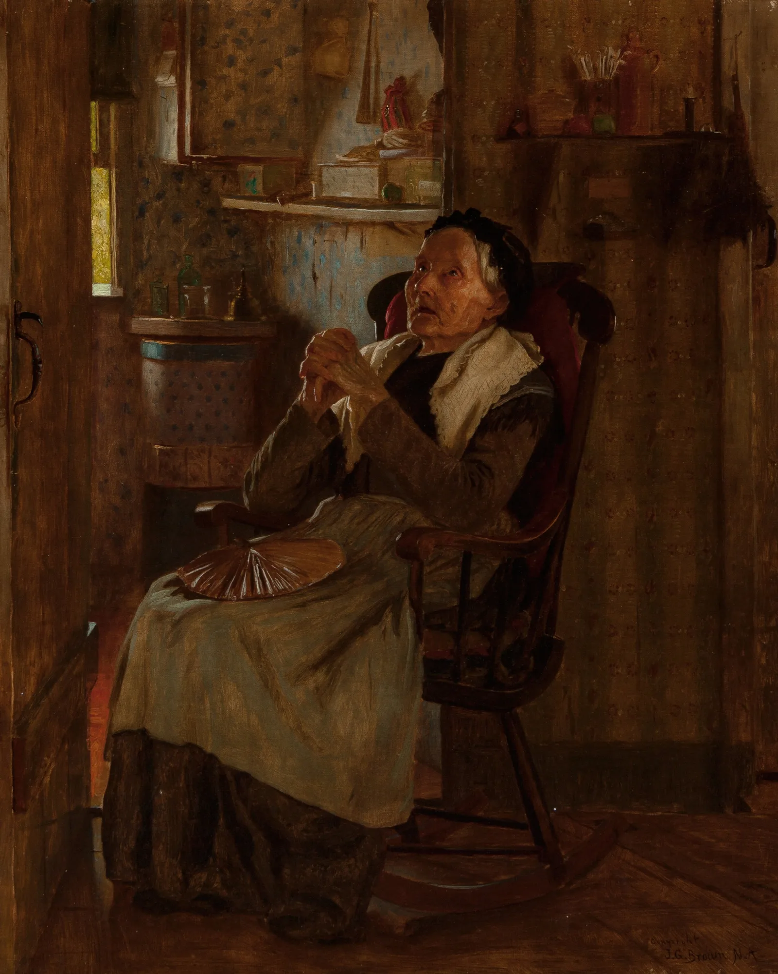 Twas Long Ago Wall Art by John George Brown - Canvas Print