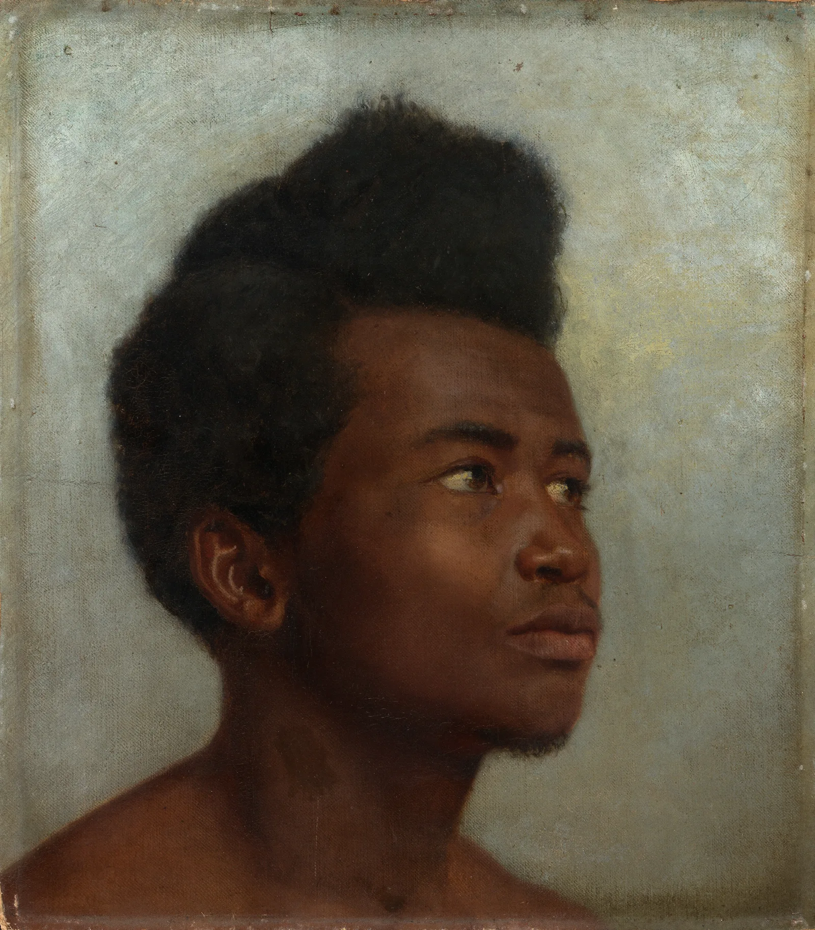 Head Study Of A Young Black Man Wall Art by Hans Thoma - Canvas Print