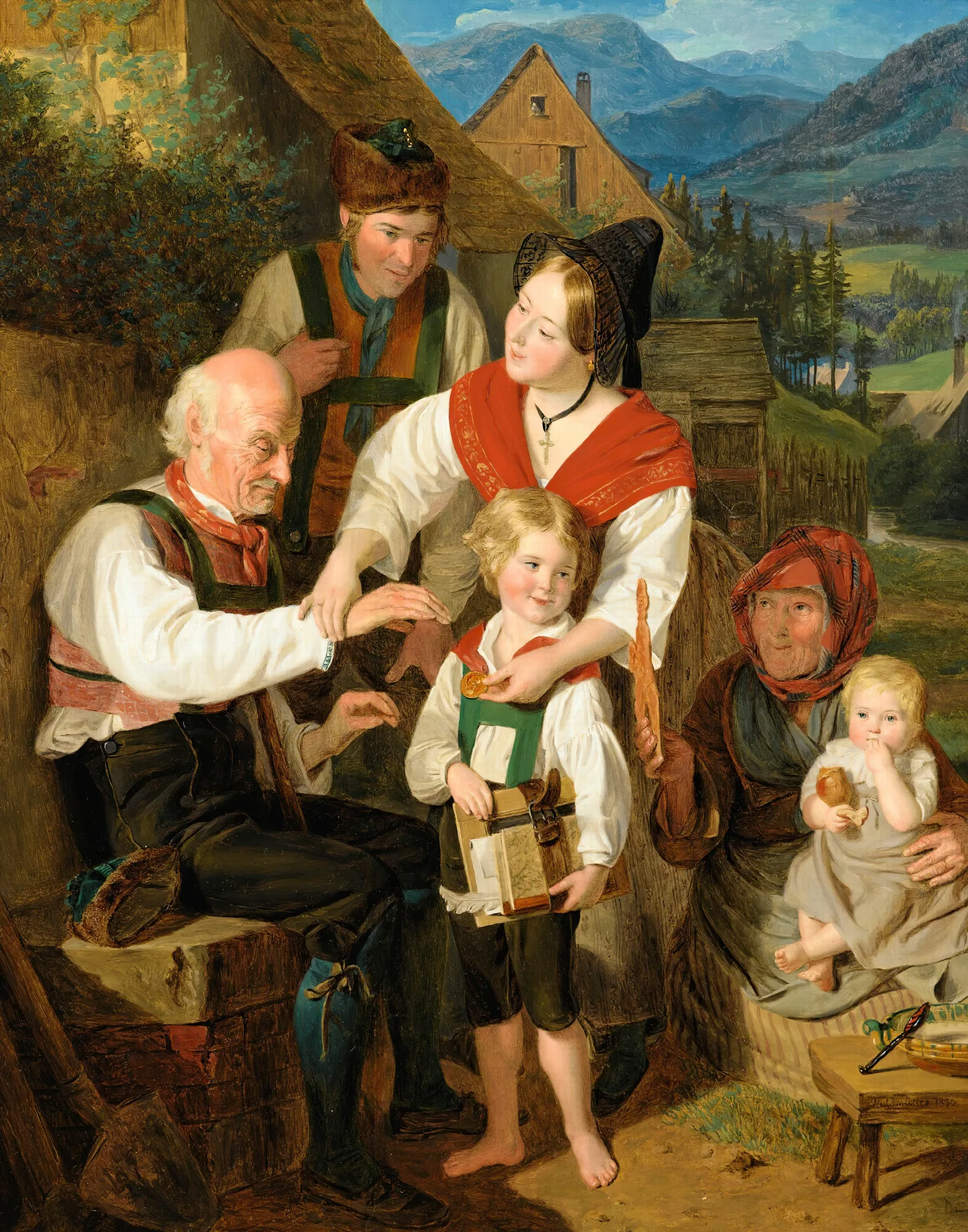 Diligence Rewarded Wall Art by Ferdinand Georg Waldmüller - Canvas Print
