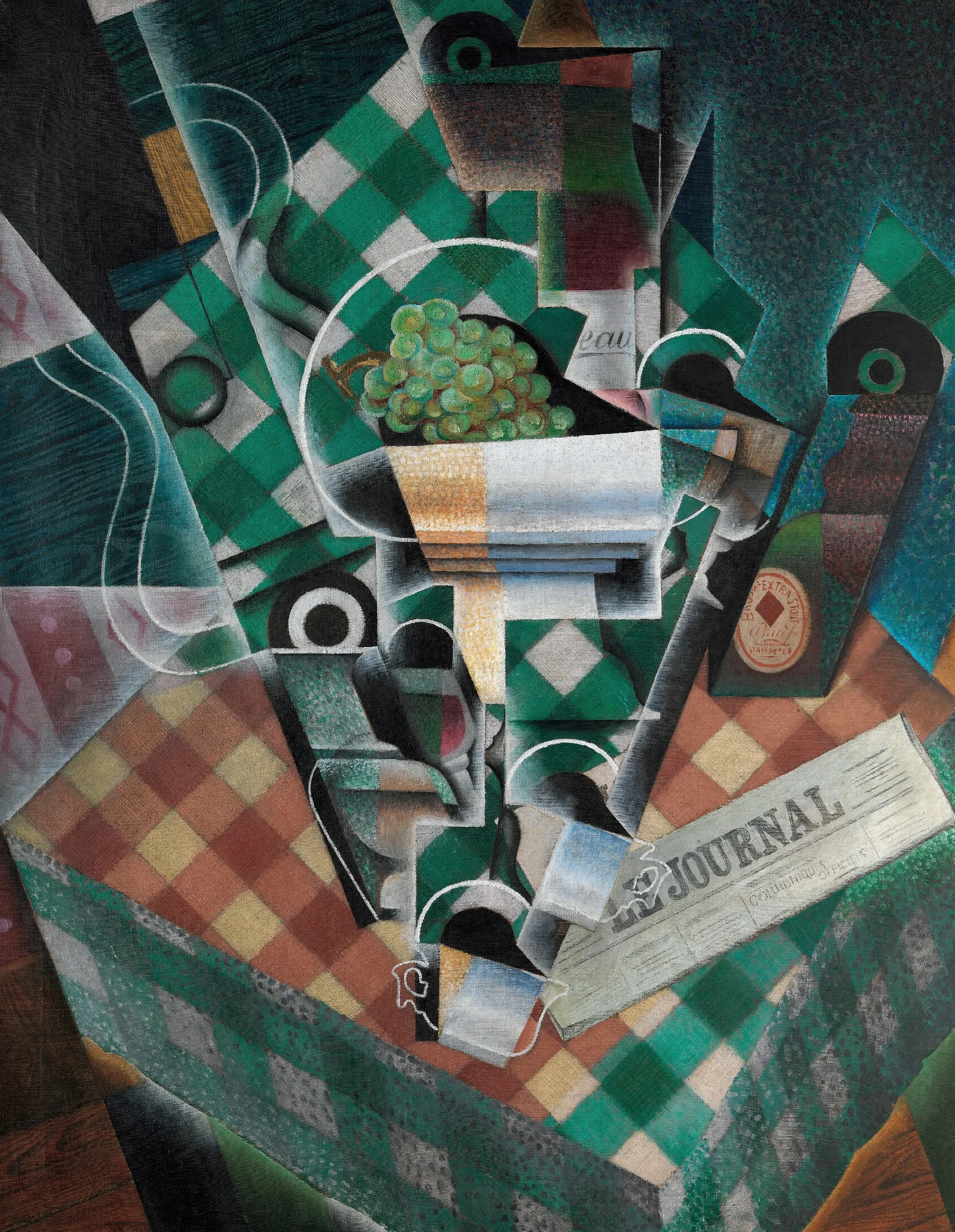 Still Life With Checked Tablecloth Wall Art by Juan Gris - Canvas Print