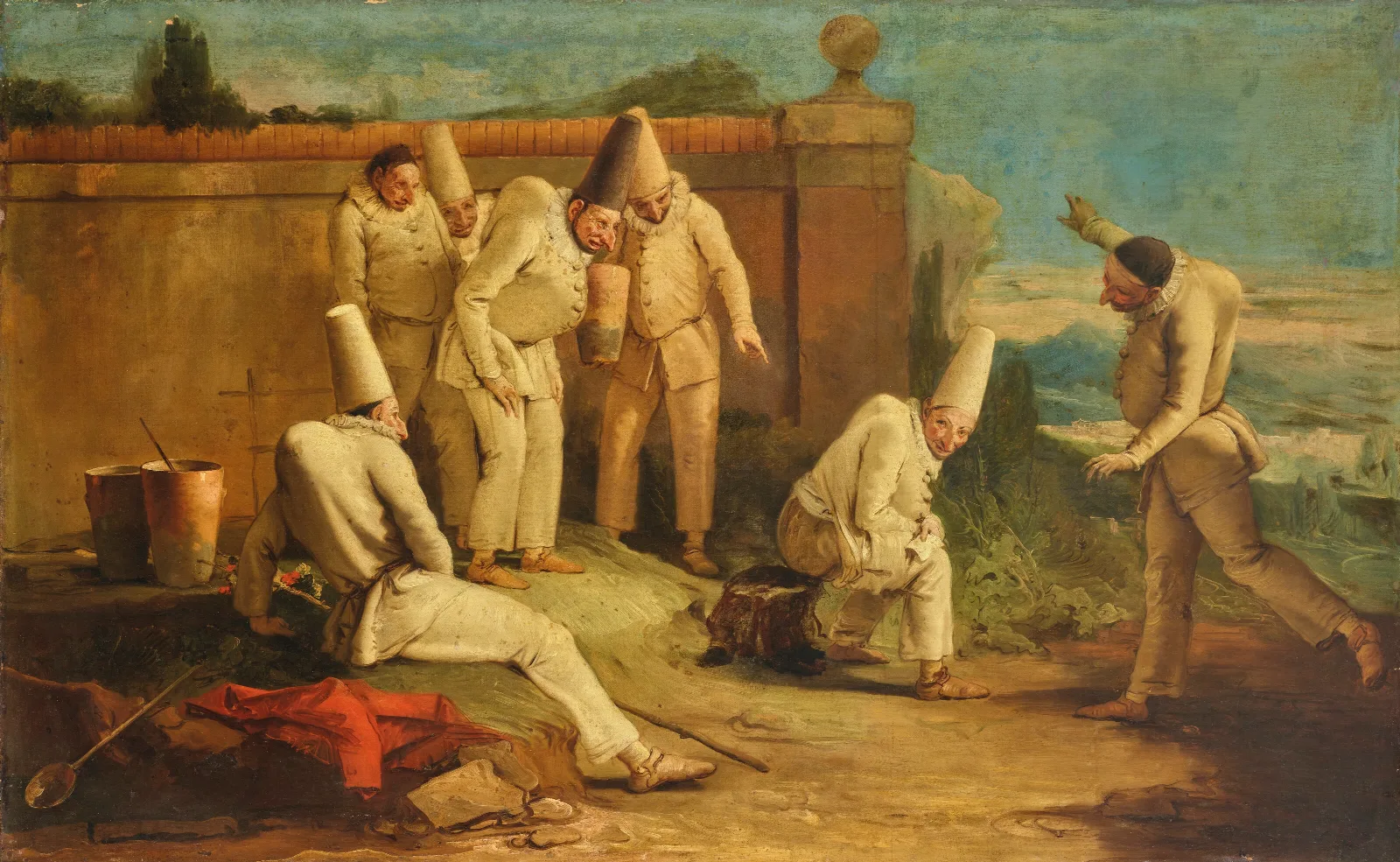 Guilty Punchinello Wall Art by Giovanni Battista Tiepolo - Canvas Print