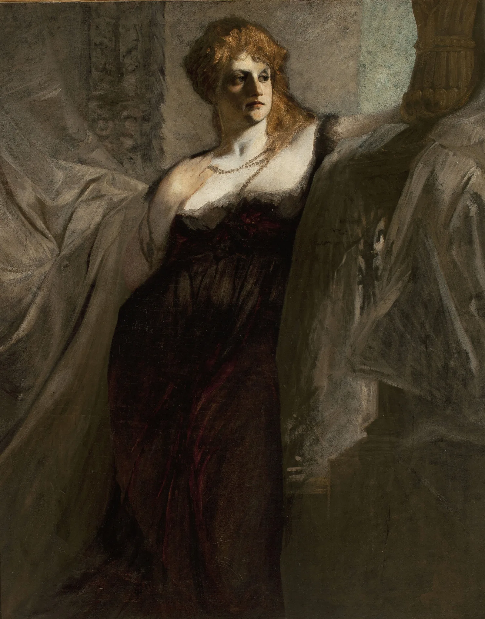 Portrait Of A Young Woman 85 Wall Art by Hans Makart - Canvas Print