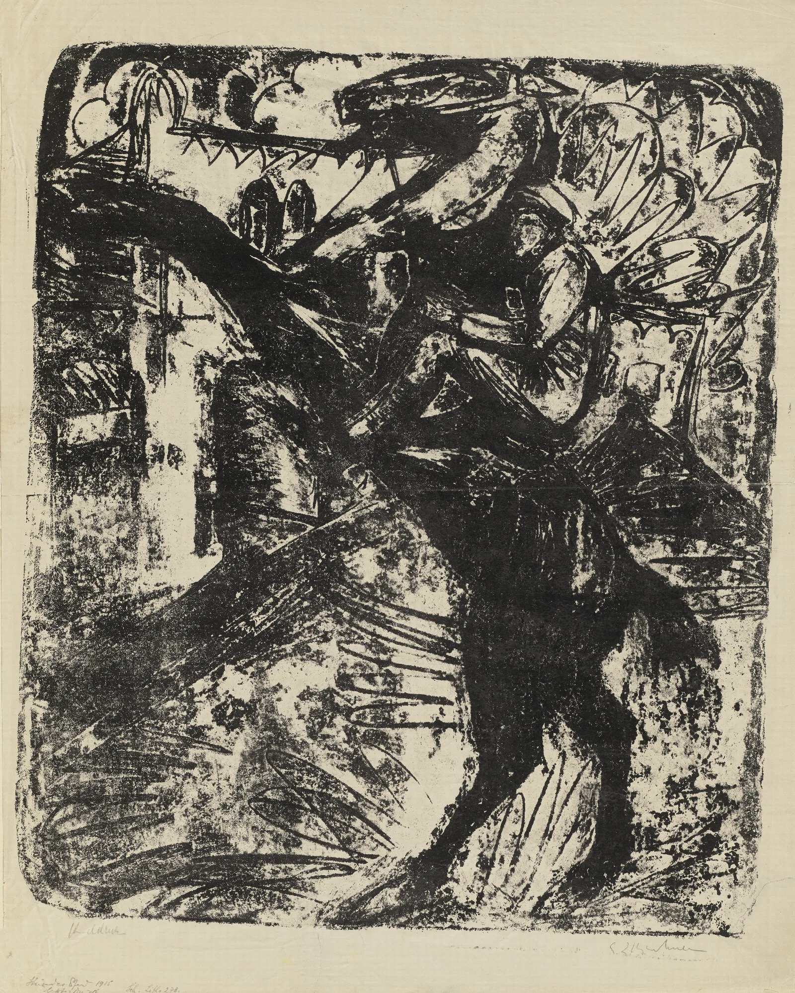 Steigendes Pferd Mit Reiter Wall Art by Ernst Ludwig Kirchner - Canvas Print