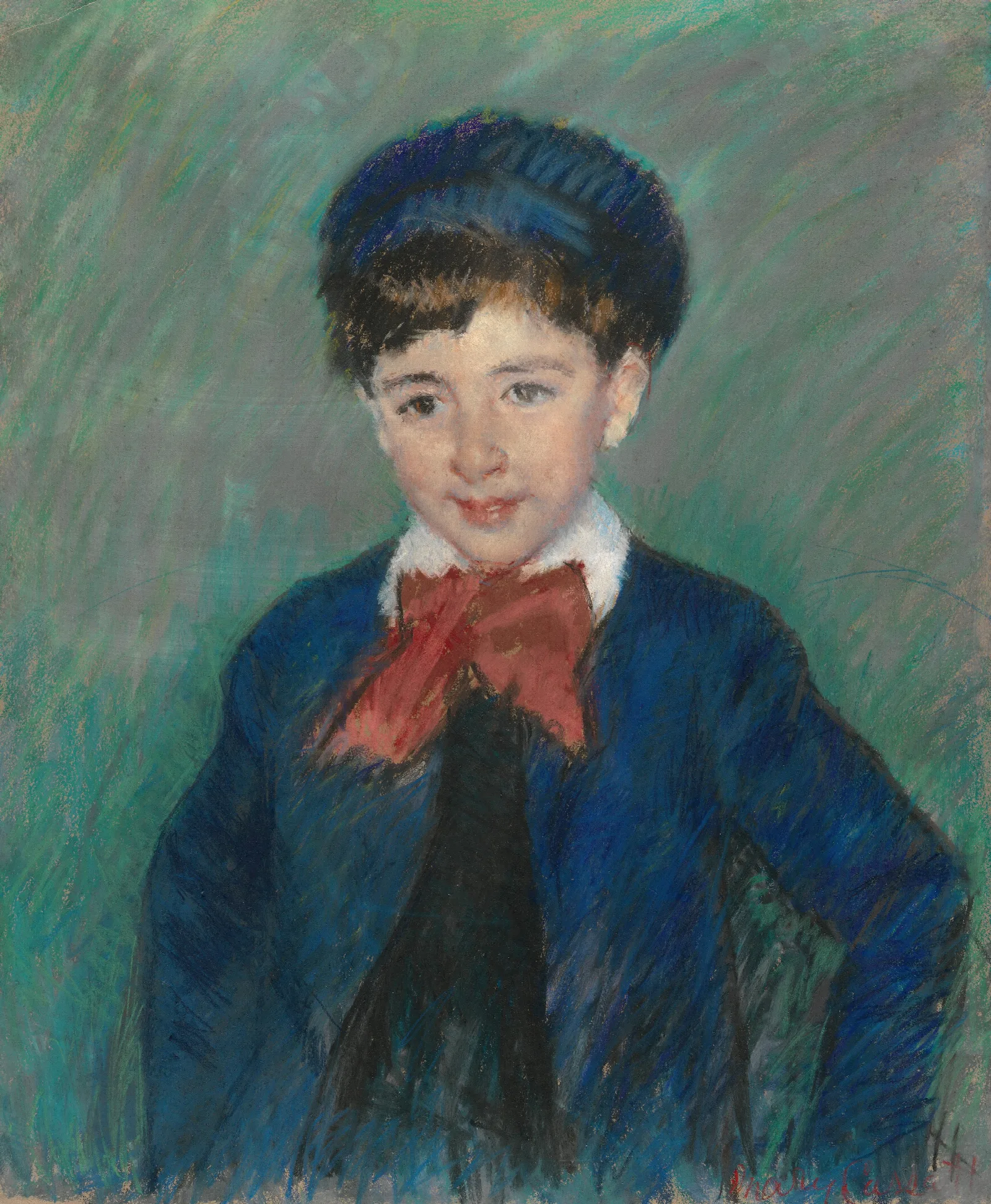 Portrait Of Charles Dikran Kelekian Age Eight Wall Art by Mary Cassatt - Canvas Print