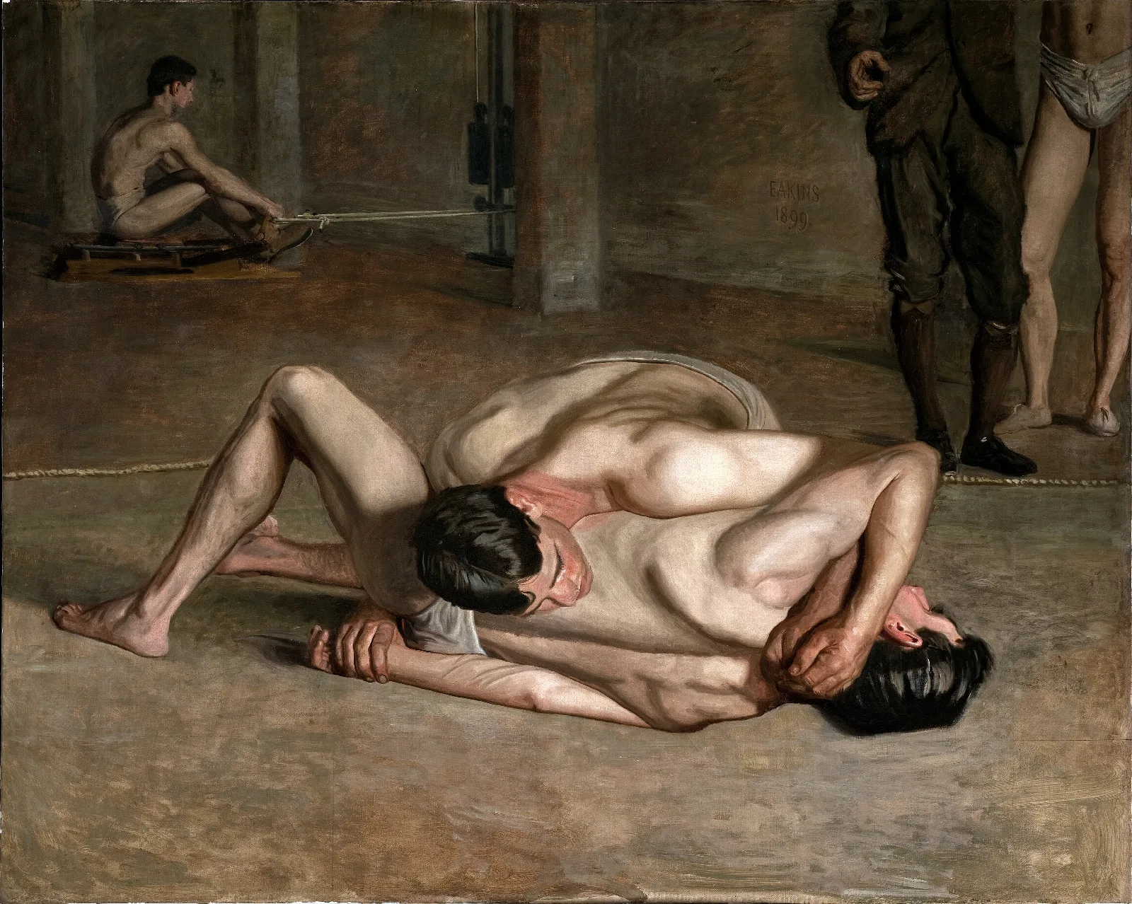 Wrestlers Wall Art by Thomas Eakins - Canvas Print