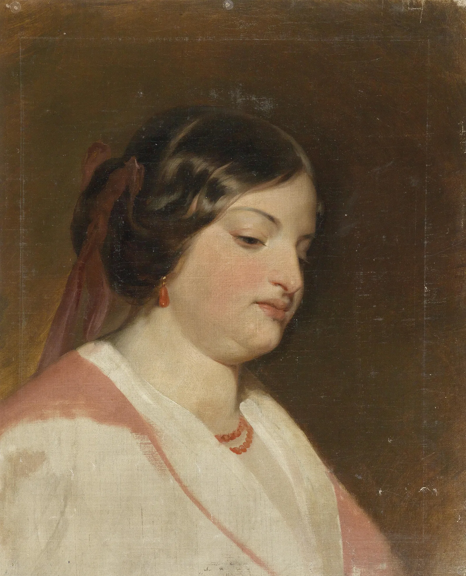 Studie Frl Von Heintl Wall Art by Friedrich von Amerling - Canvas Print