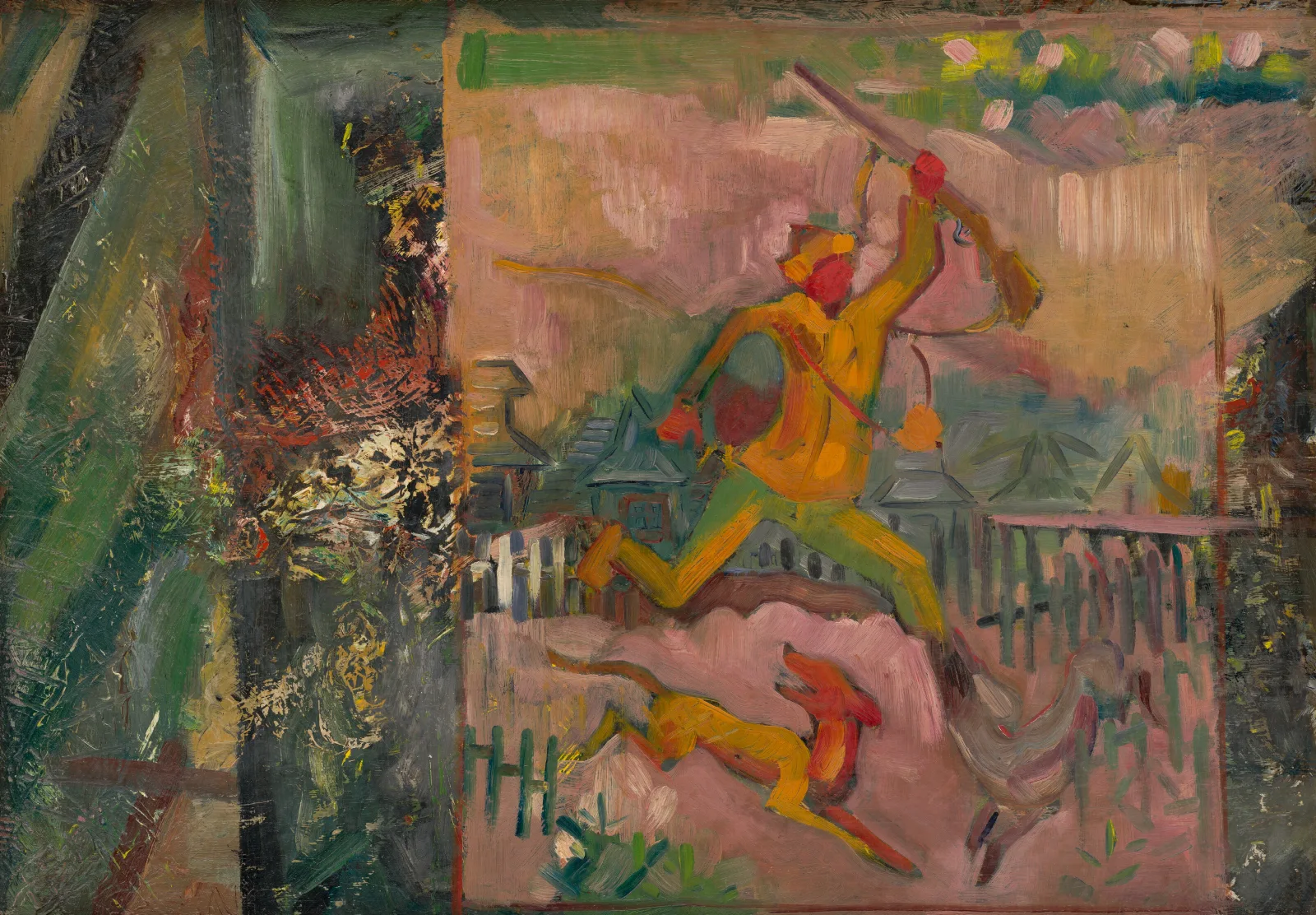 Running Hunter With A Rifle Wall Art by Arnold Peter Weisz-Kubínčan - Canvas Print