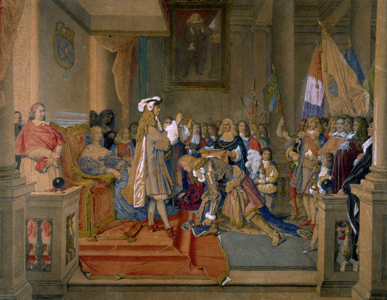 Le Marechal De Berwick Recevant La Toison Dor Wall Art by Jean Auguste Dominique Ingres - Canvas Print