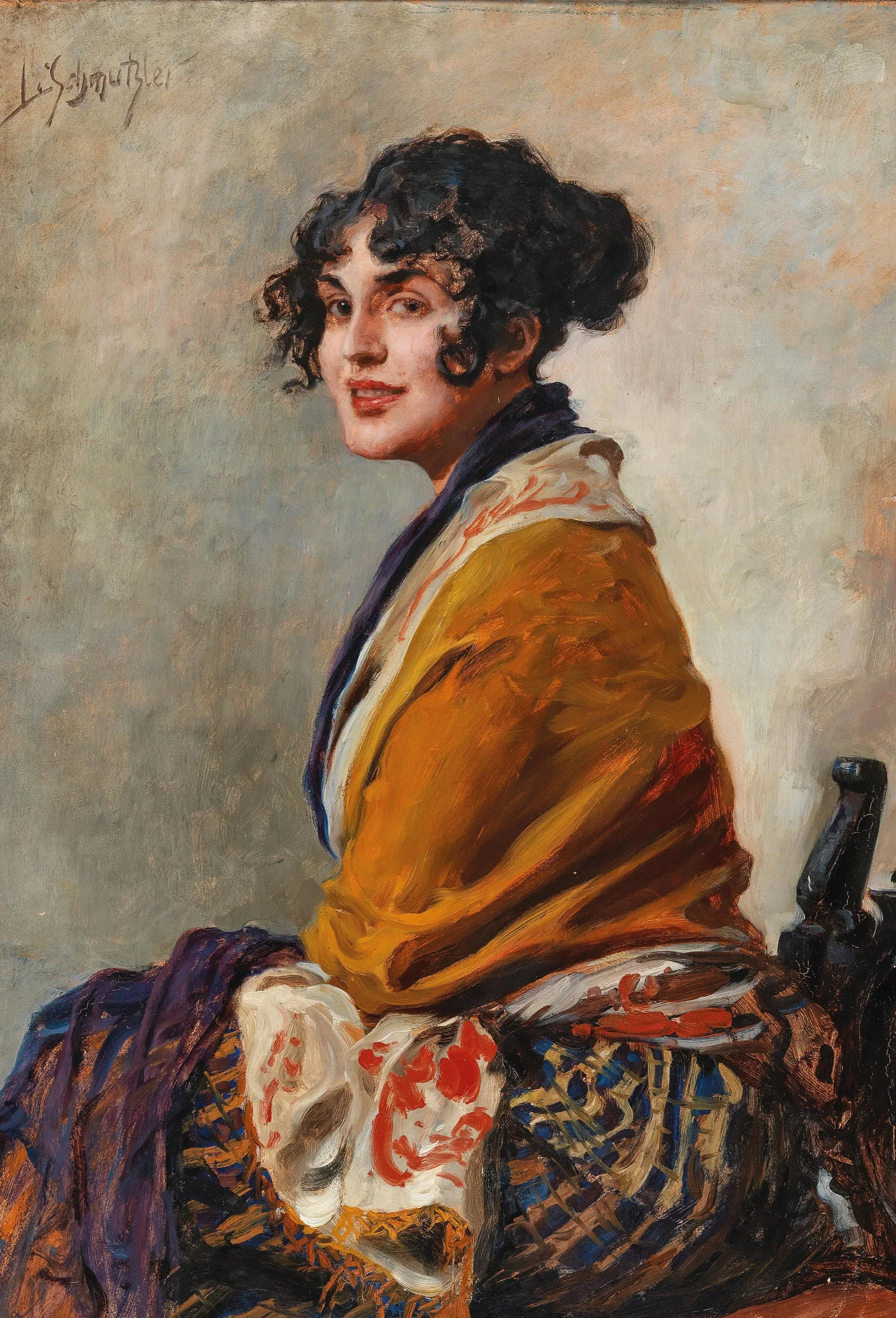 Portrait Lili Marberg Wall Art by Leopold Schmutzler - Canvas Print