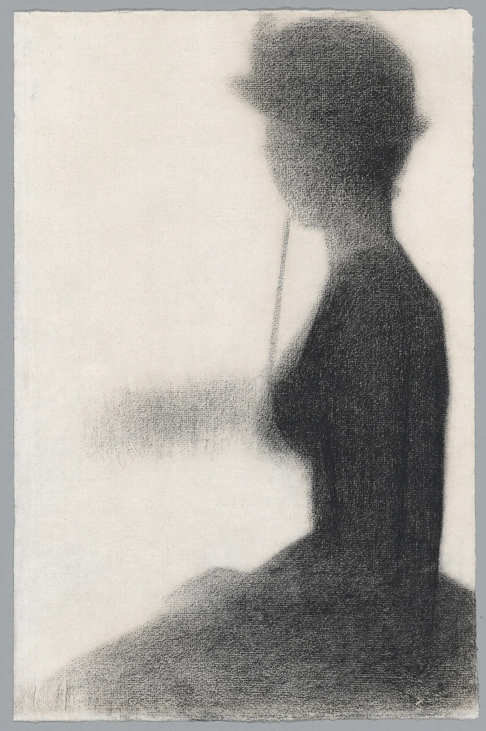 Seated Woman With A Parasol Wall Art by Georges Seurat - Canvas Print