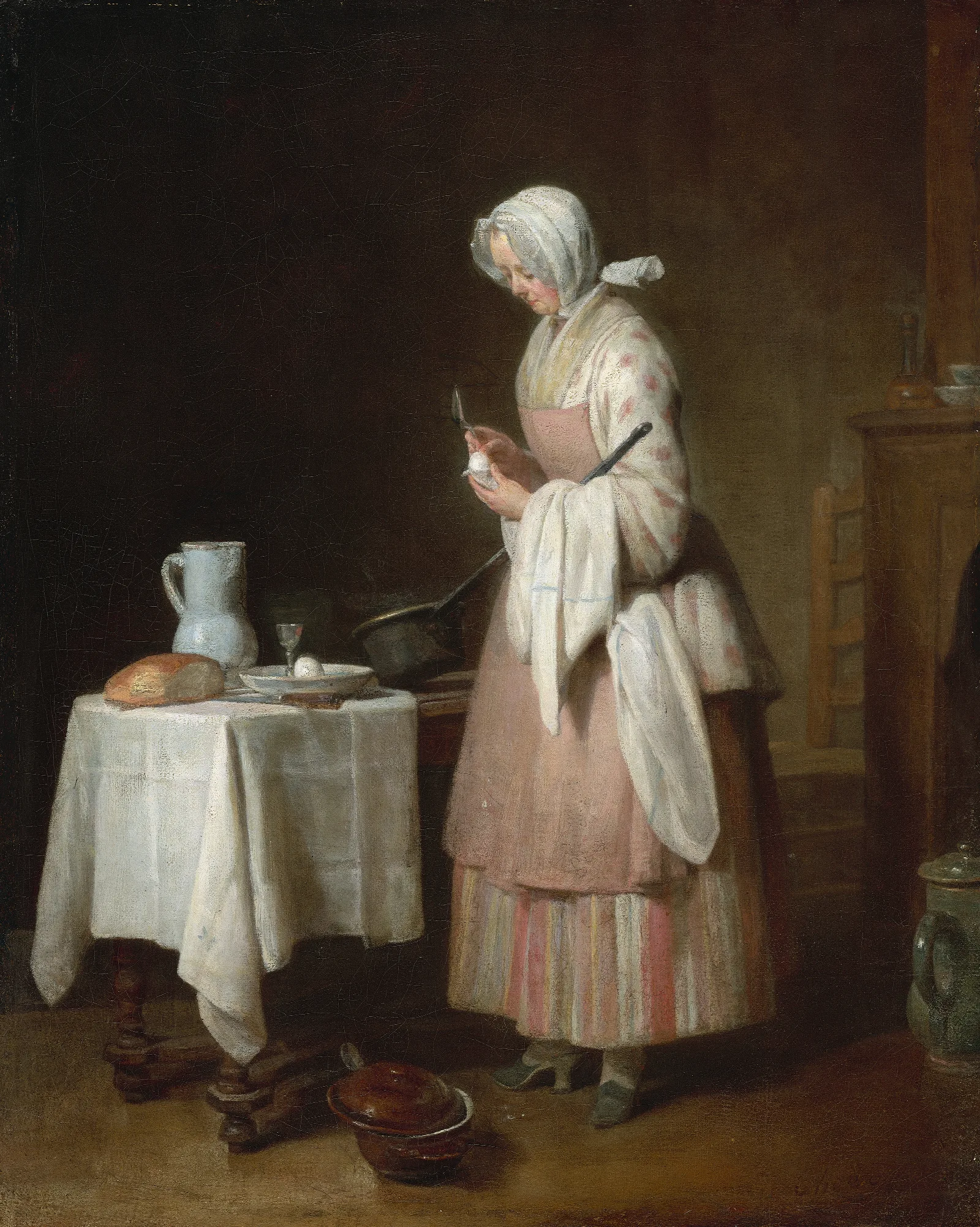 The Attentive Nurse Wall Art by Jean Siméon Chardin - Canvas Print